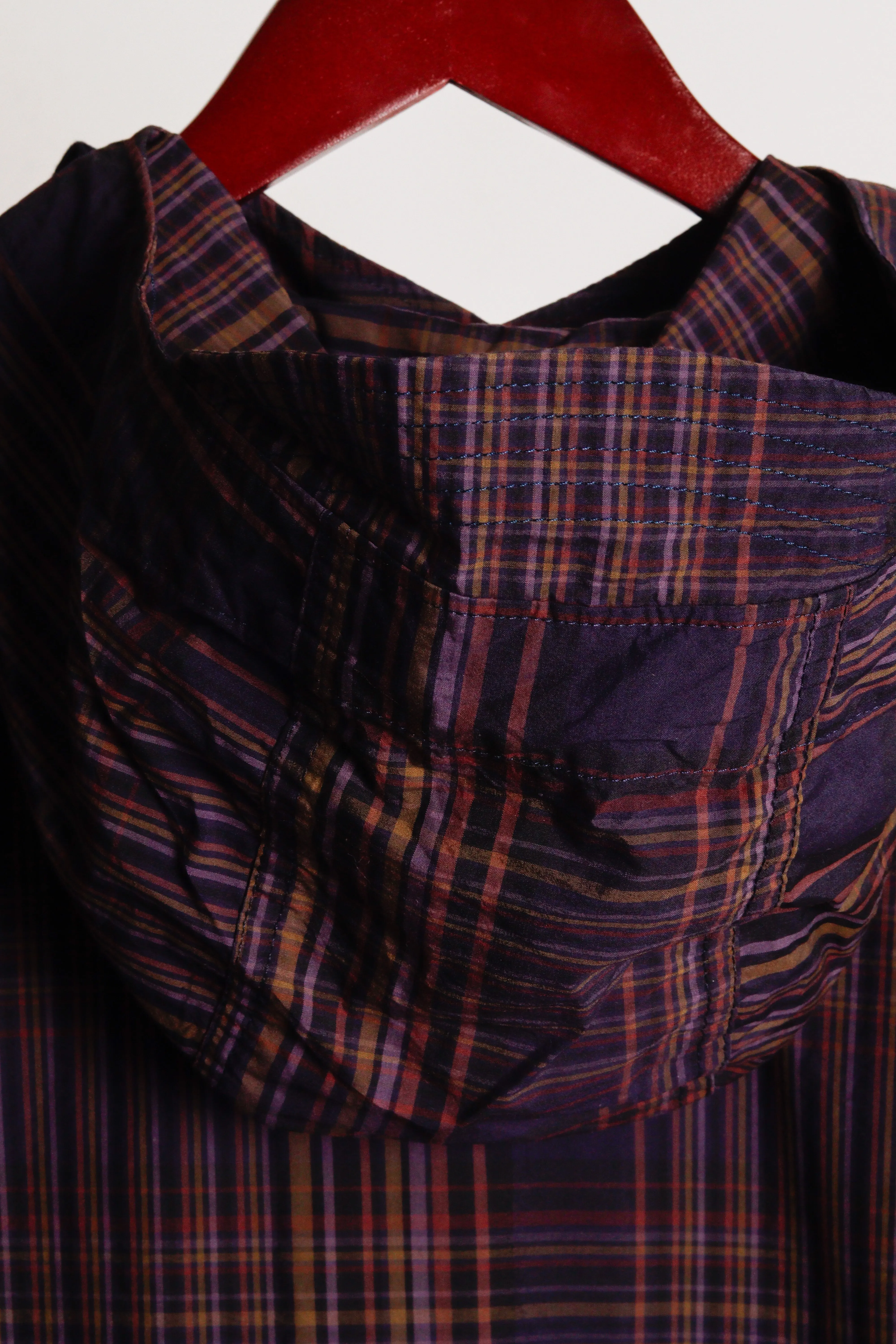 Engineered Garments SS21 'Nylon Cotton Plaid Field Cargo' Hooded Vest (2021)