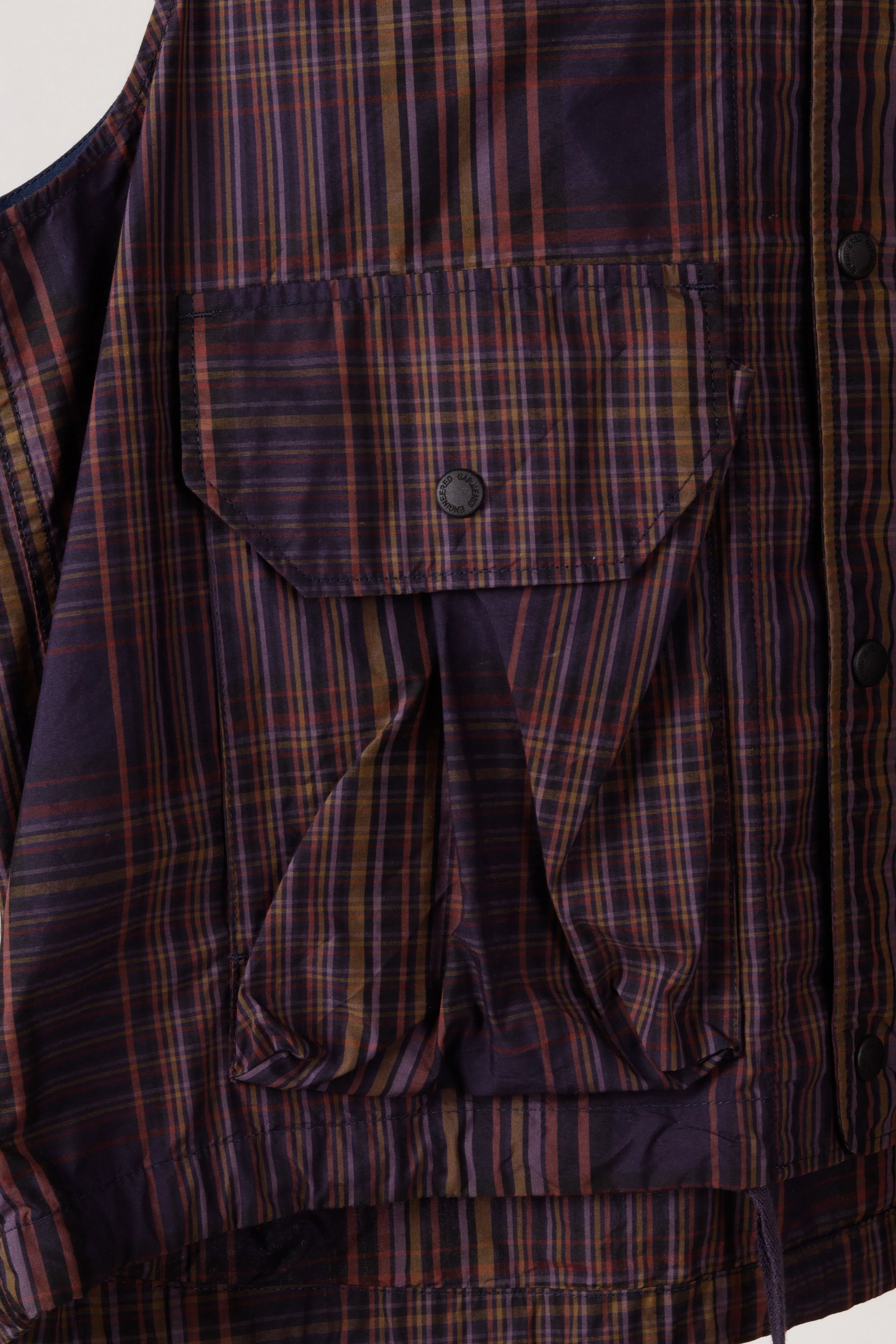 Engineered Garments SS21 'Nylon Cotton Plaid Field Cargo' Hooded Vest (2021)