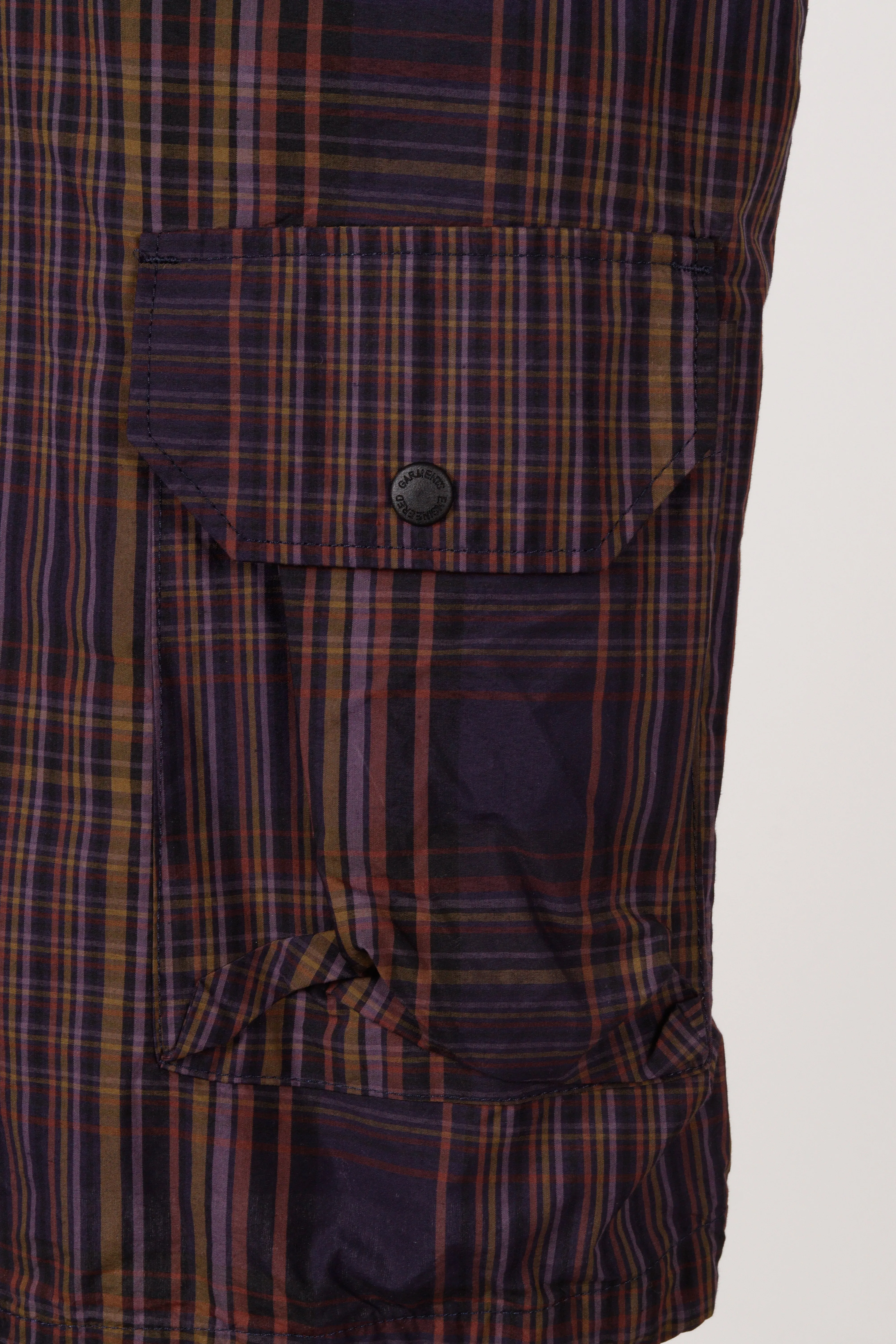 Engineered Garments SS21 'Nylon Cotton Plaid Field Cargo' Hooded Vest (2021)
