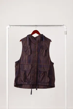 Engineered Garments SS21 'Nylon Cotton Plaid Field Cargo' Hooded Vest (2021)
