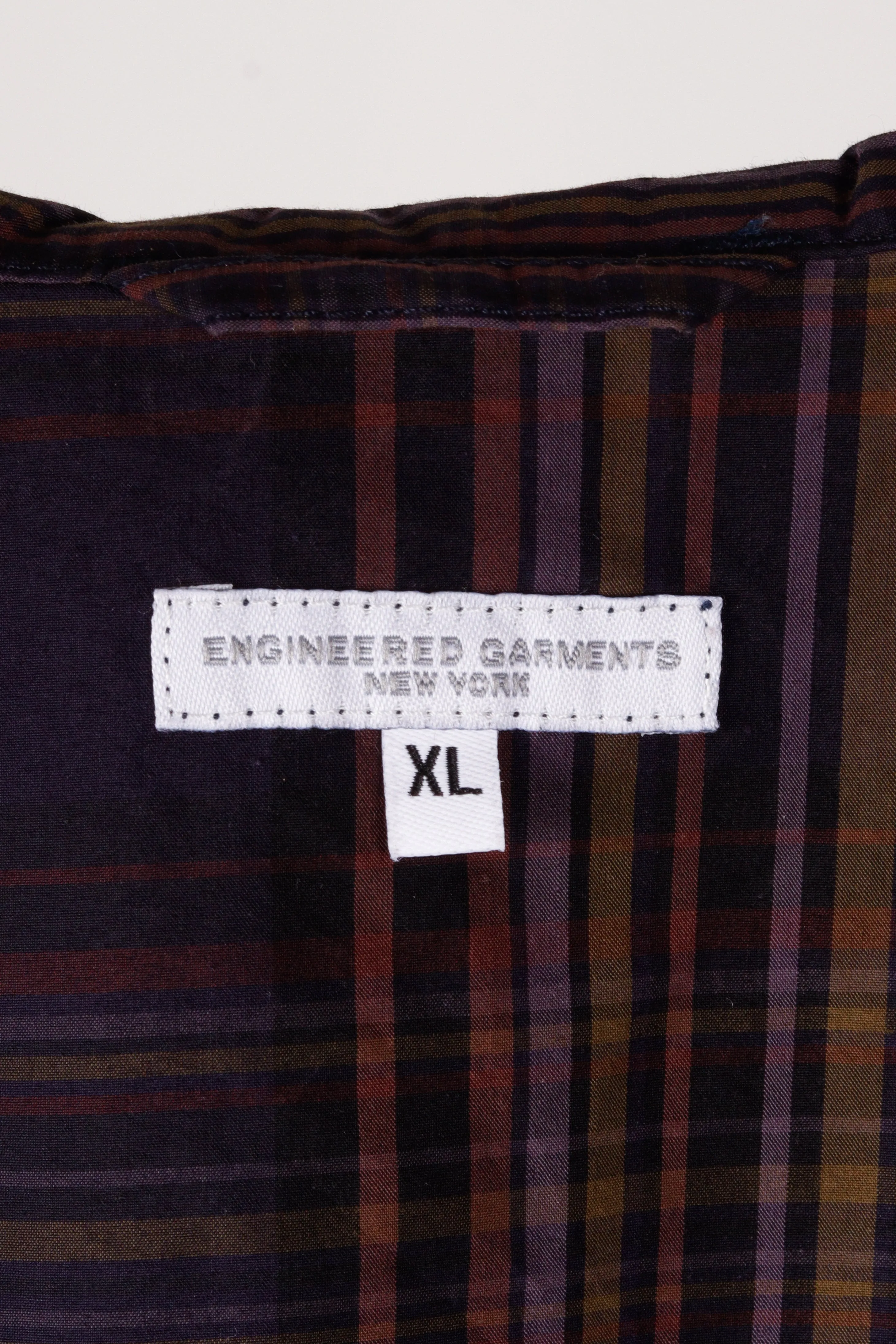 Engineered Garments SS21 'Nylon Cotton Plaid Field Cargo' Hooded Vest (2021)