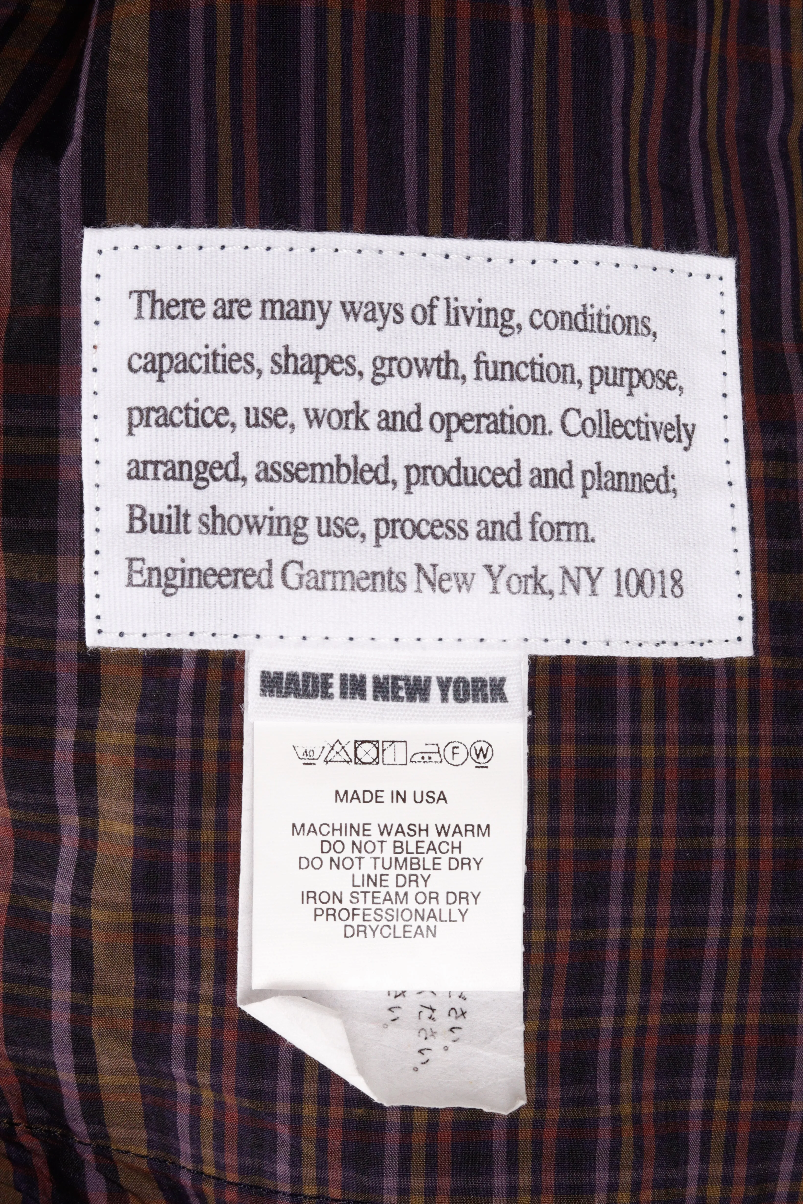 Engineered Garments SS21 'Nylon Cotton Plaid Field Cargo' Hooded Vest (2021)