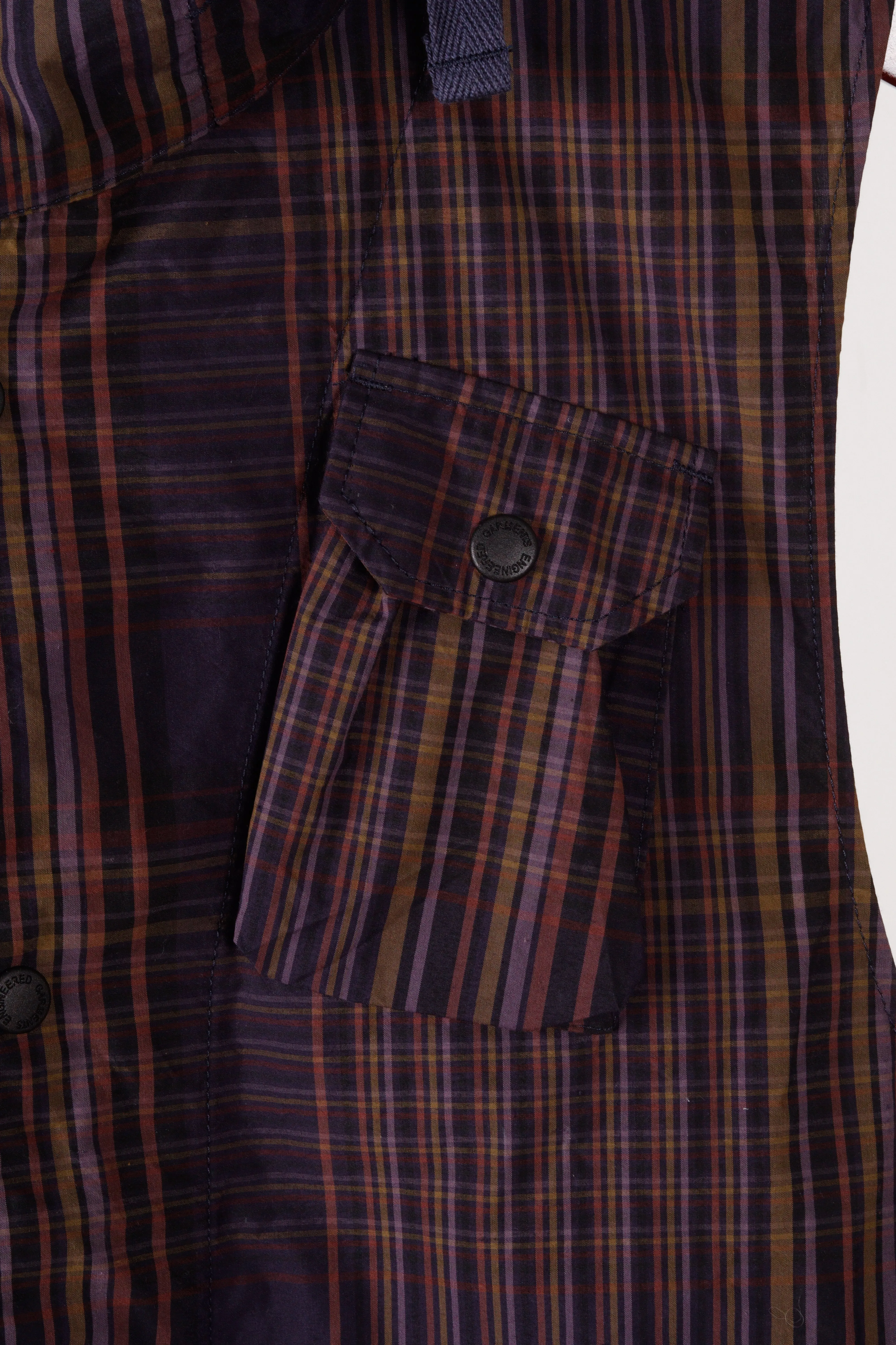 Engineered Garments SS21 'Nylon Cotton Plaid Field Cargo' Hooded Vest (2021)