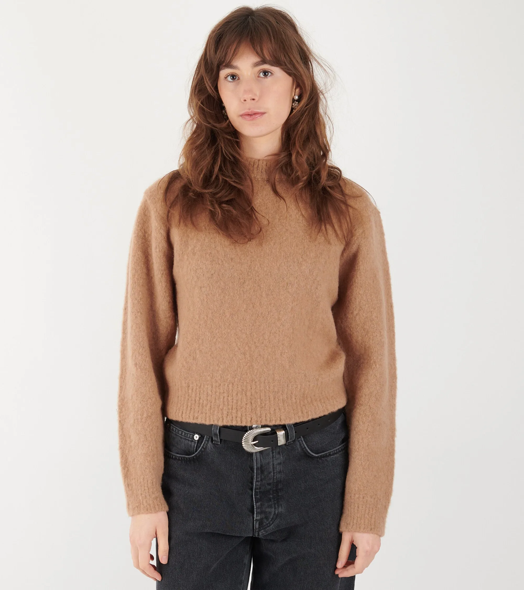Fluffy Brushed Knit Beige
