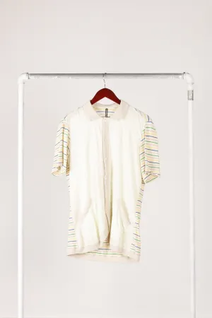 Frapbois 'Mixed Materials' S/S Shirt Cardigan Beige