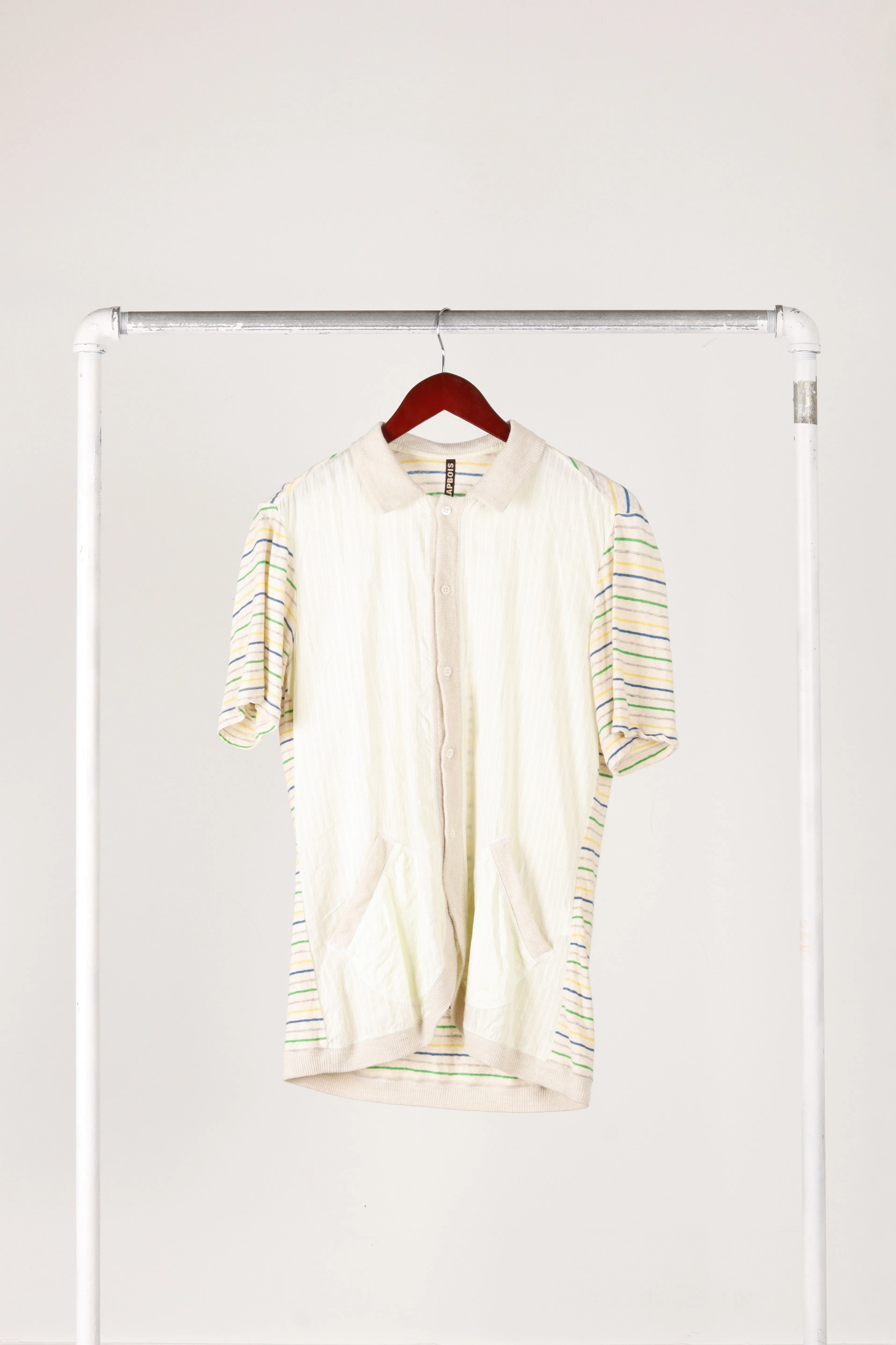 Frapbois 'Mixed Materials' S/S Shirt Cardigan Beige