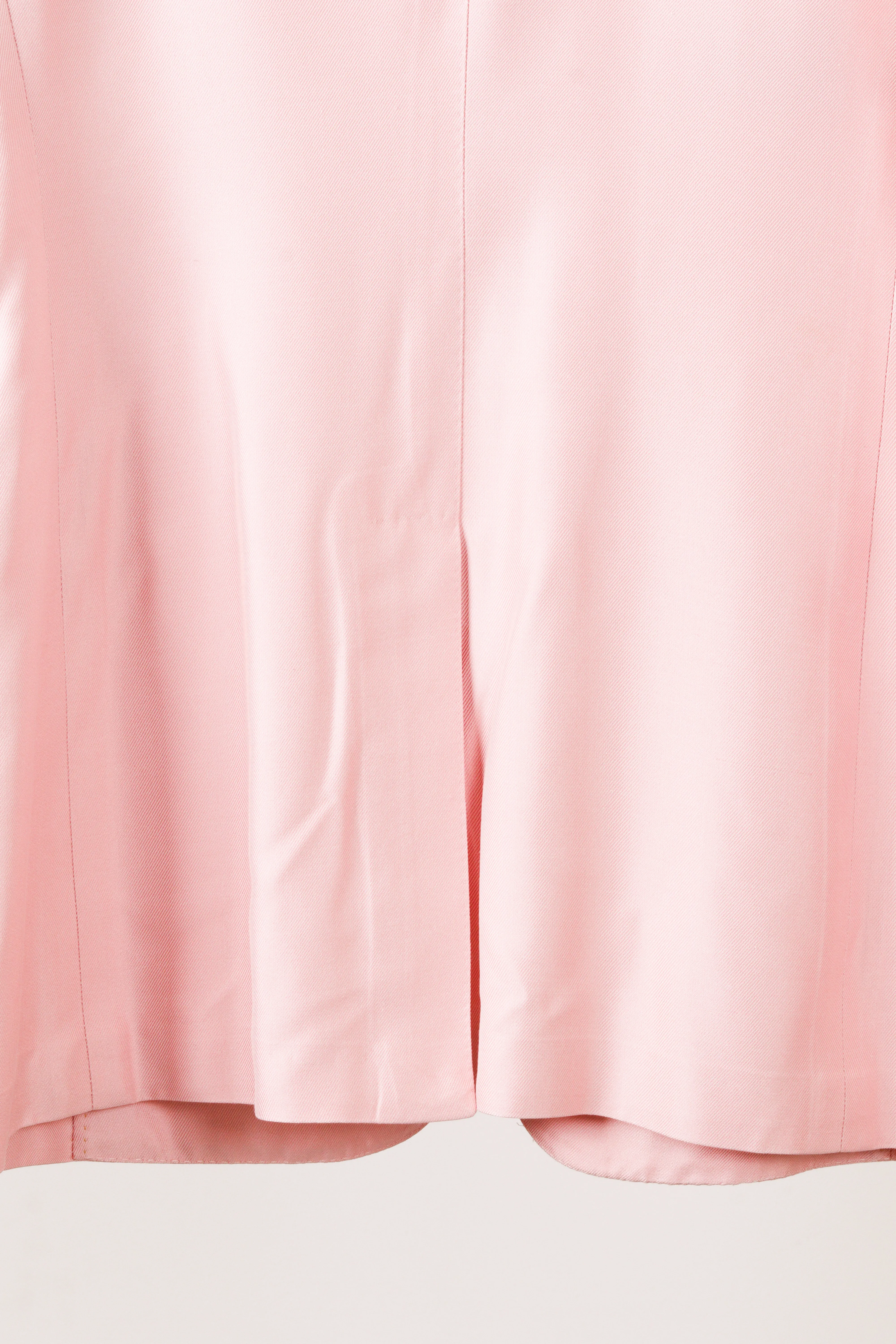 Gianni Versace Couture 'Single Breasted Double Notch Lapel Silk' Suit Set Pink