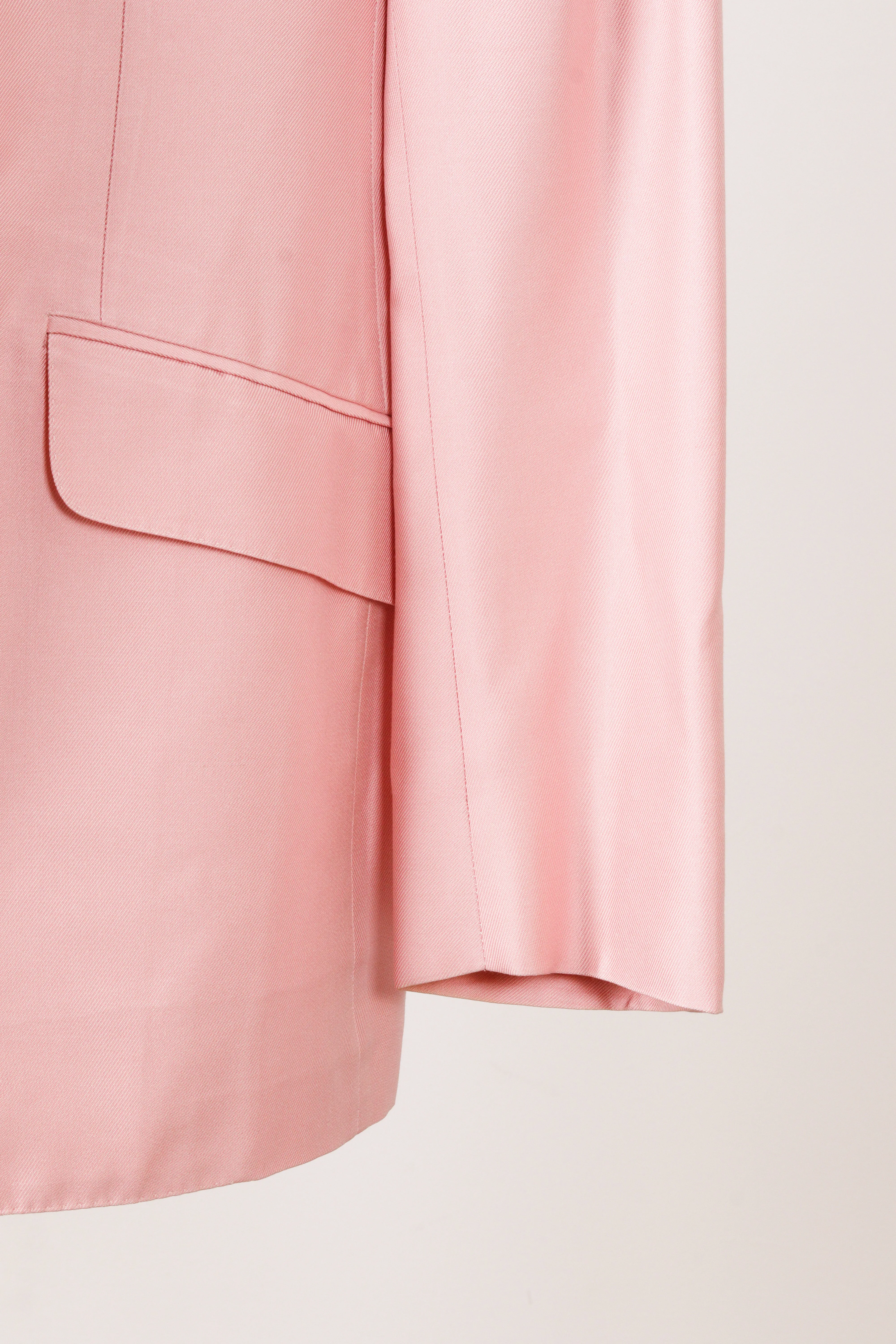Gianni Versace Couture 'Single Breasted Double Notch Lapel Silk' Suit Set Pink