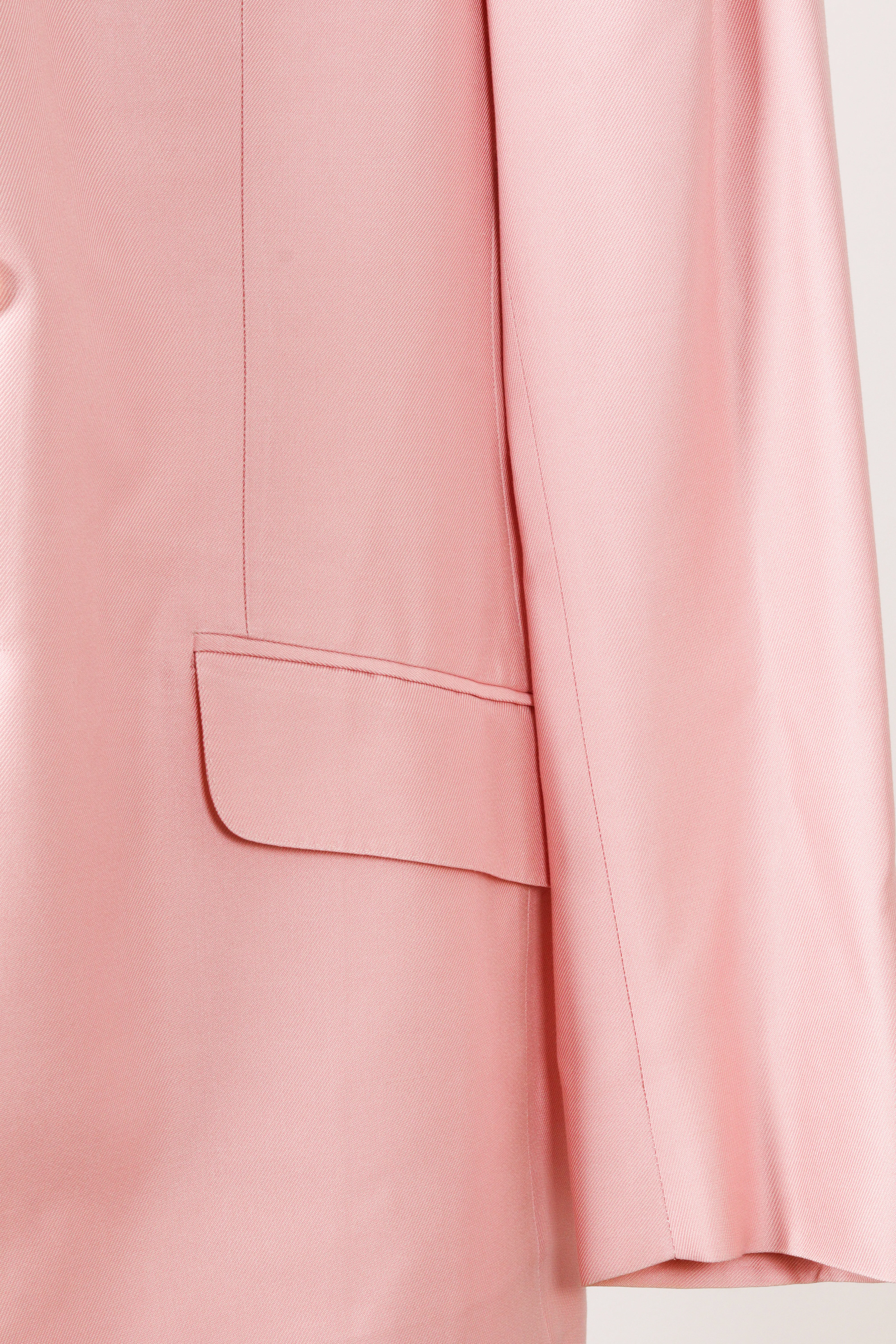 Gianni Versace Couture 'Single Breasted Double Notch Lapel Silk' Suit Set Pink