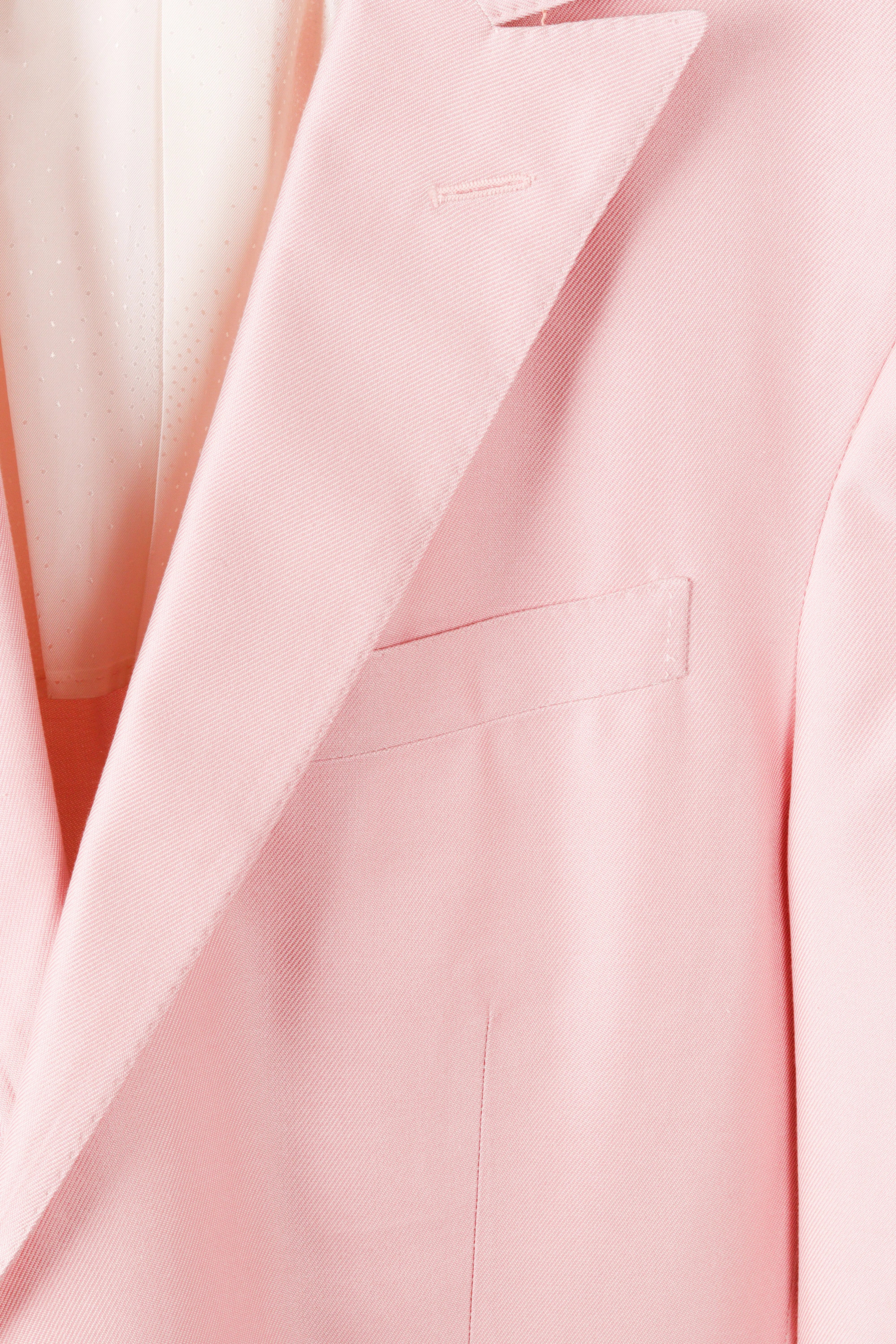 Gianni Versace Couture 'Single Breasted Double Notch Lapel Silk' Suit Set Pink