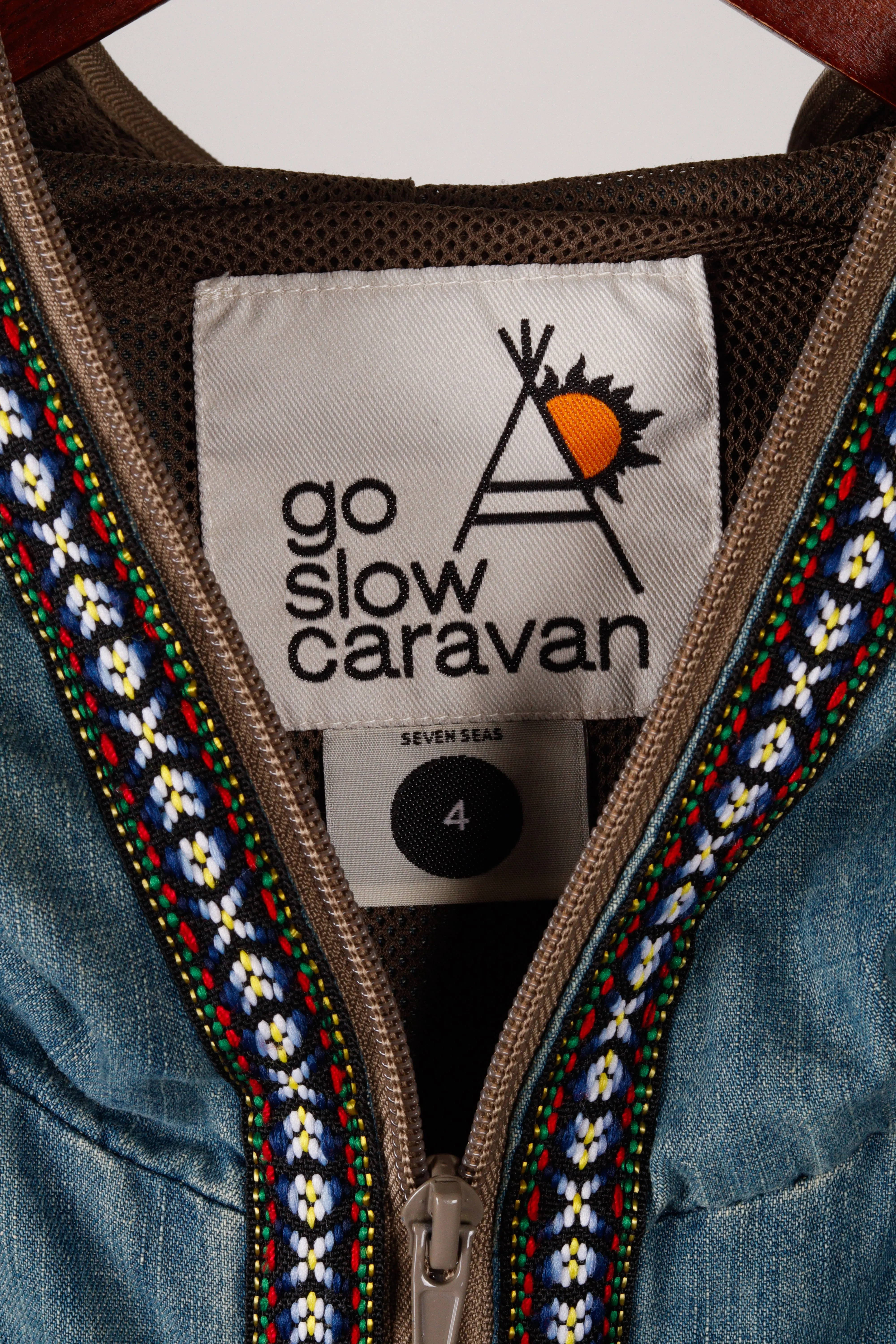 Go Slow Caravan 'Seven Seas' Full-Zip Denim Hooded Jacket