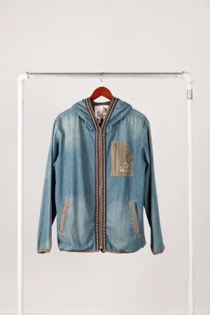 Go Slow Caravan 'Seven Seas' Full-Zip Denim Hooded Jacket
