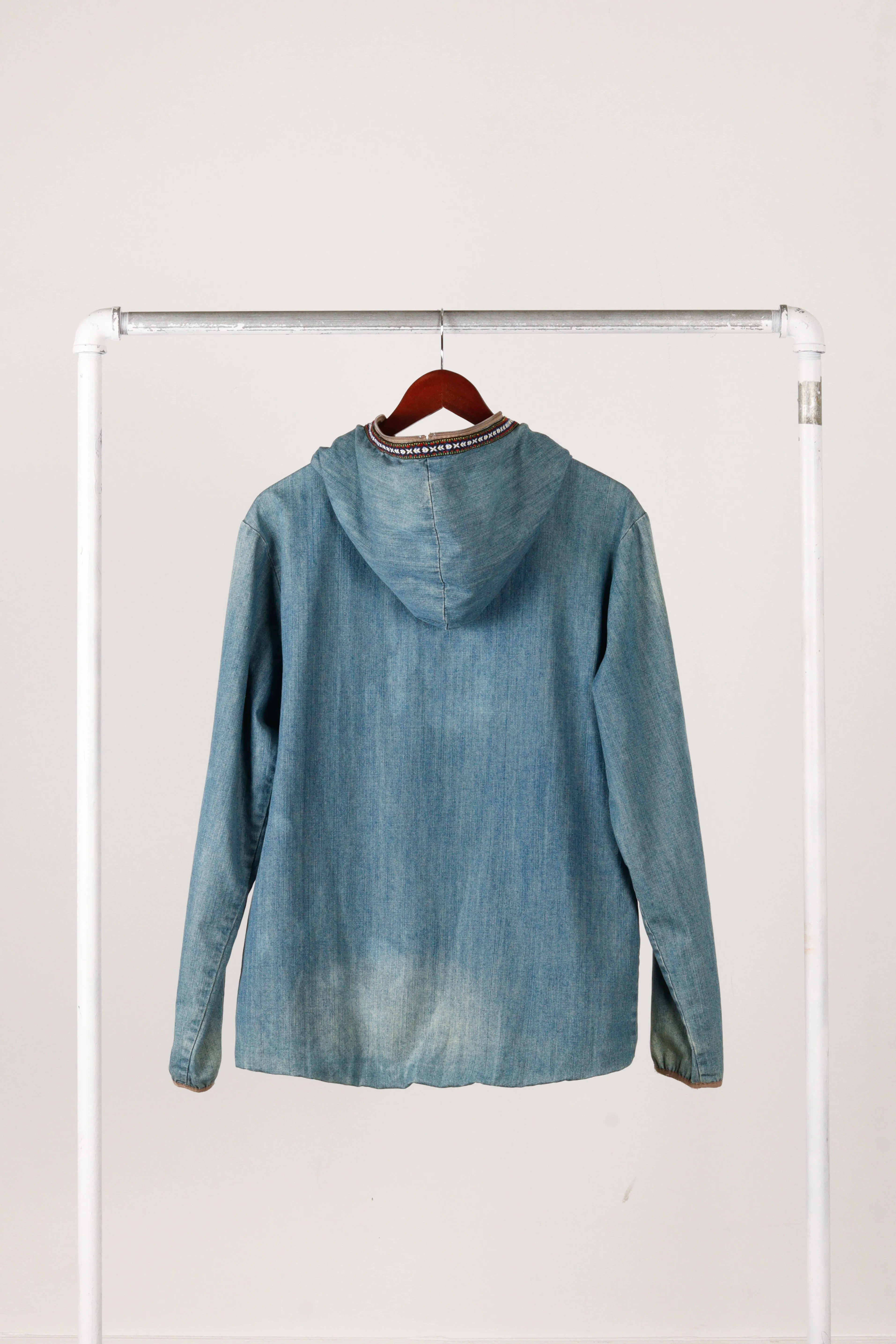 Go Slow Caravan 'Seven Seas' Full-Zip Denim Hooded Jacket