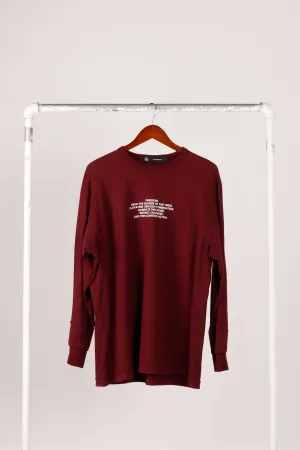 GU x UNDERCOVER FW21 'Heavy Weight Graphic' L/S T-Shirt Wine (2021)