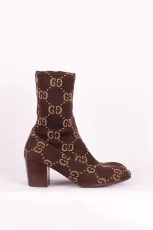 Gucci FW19 'Leather Trim Monogram Logo Jacquard' Boots (2019)