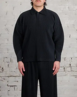 HOMME PLISS ISSEY MIYAKE Pleats October LS Polo Black