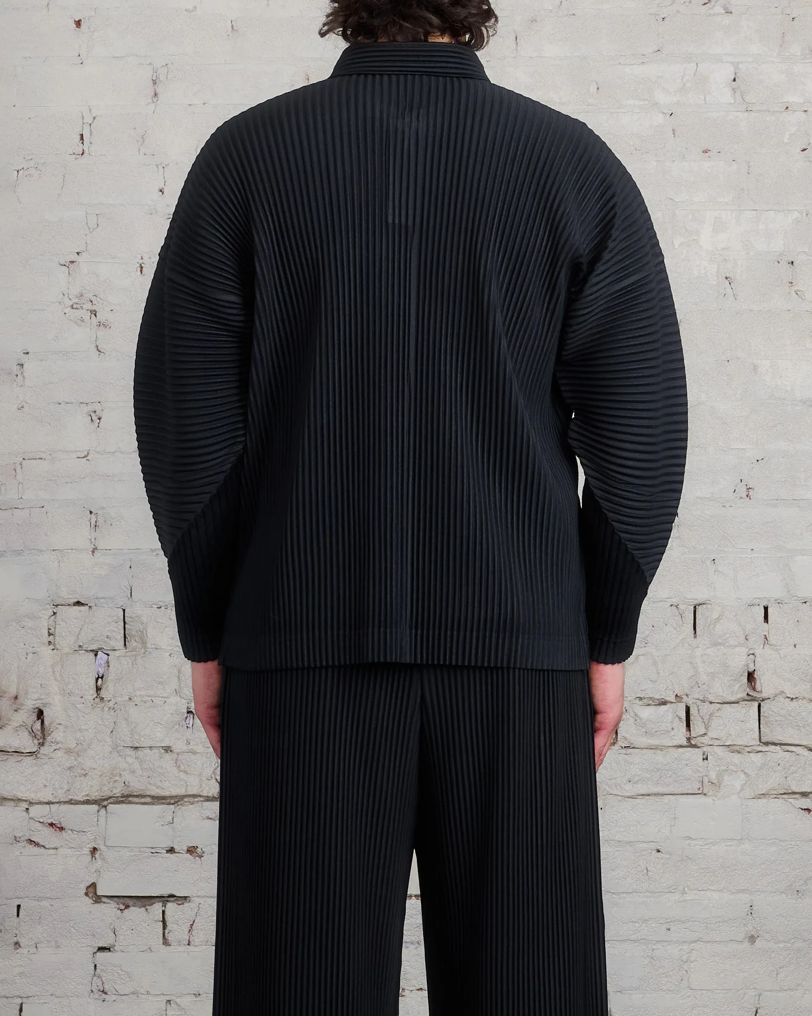 HOMME PLISS ISSEY MIYAKE Pleats October LS Polo Black