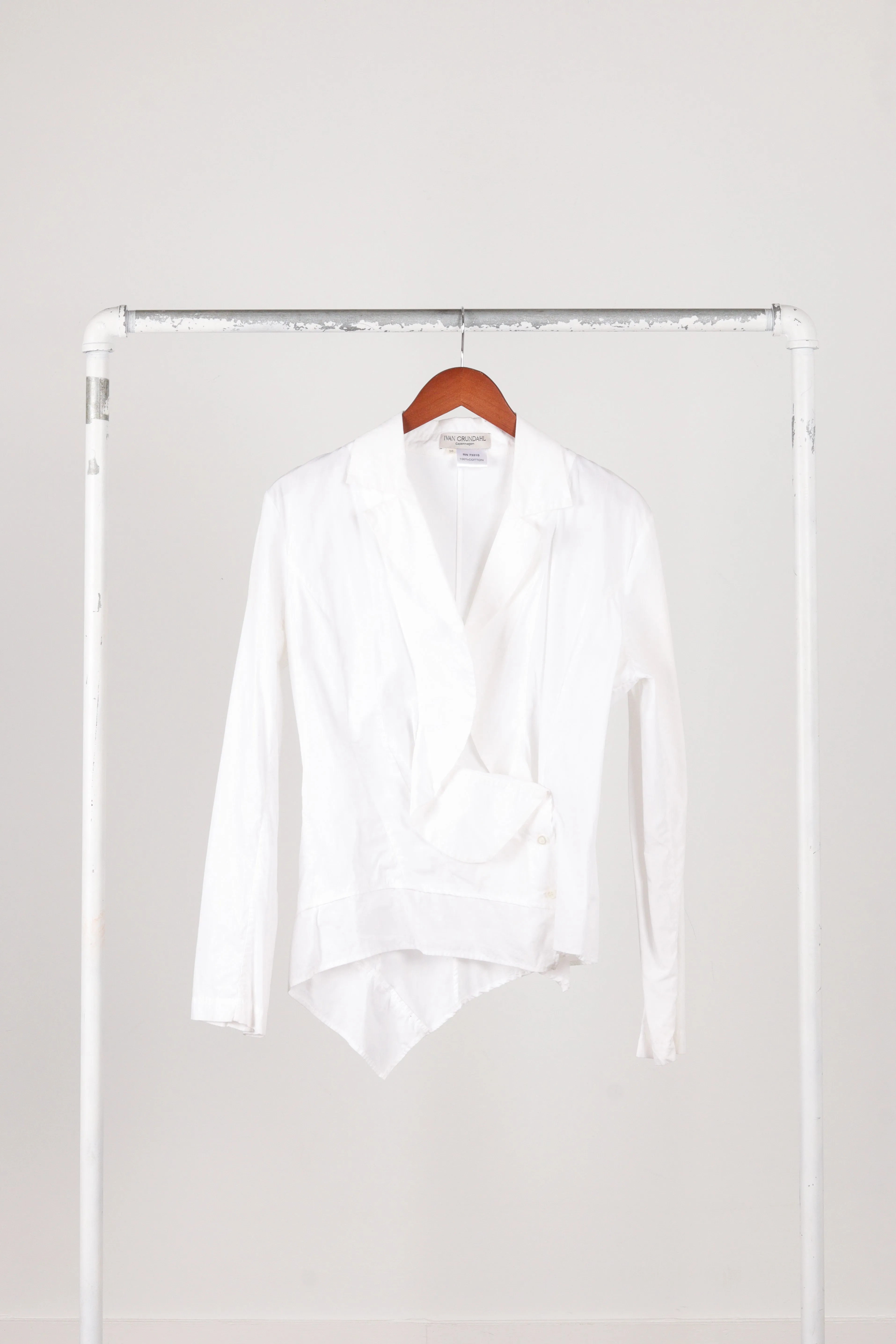 Ivan Grundahl 'Asymmetric Blazer' Blouse White