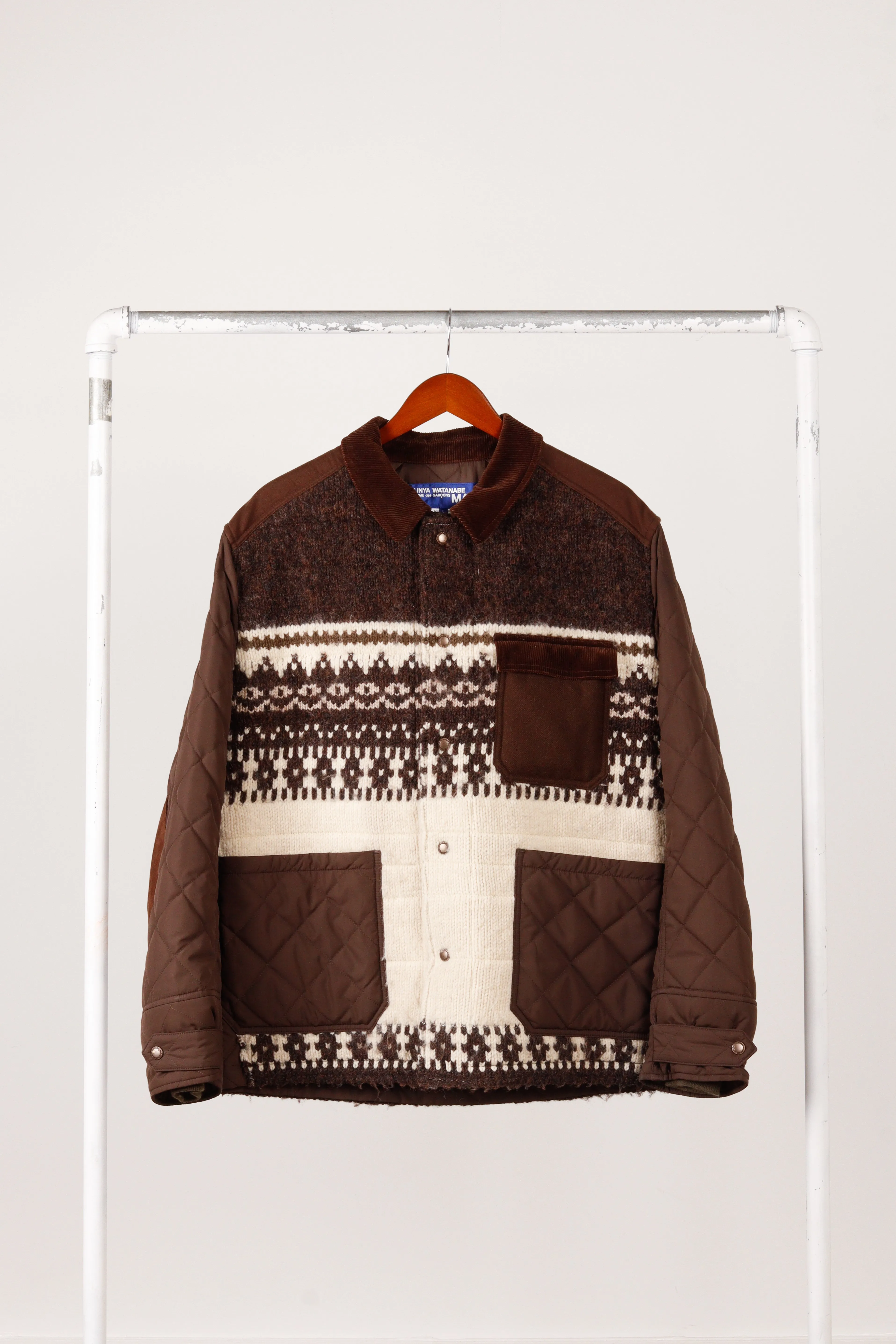Junya Watanabe Comme des Garons FW21  'Fair Isle Sweater' Jacket Brown White (2021)