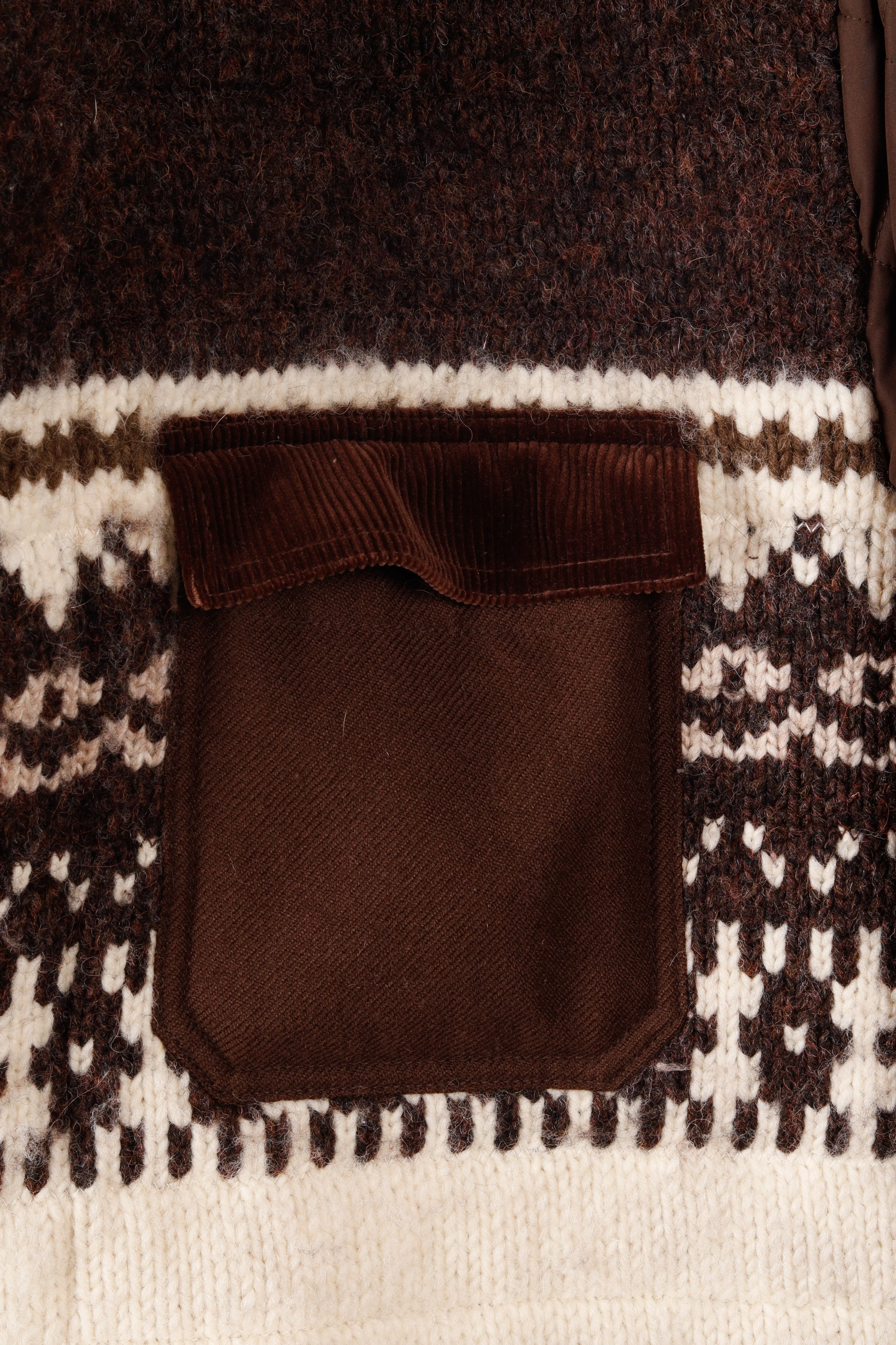 Junya Watanabe Comme des Garons FW21  'Fair Isle Sweater' Jacket Brown White (2021)