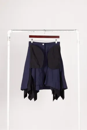 JW Anderson FW22 'Layered Asymetric' Midi Skirt Black Navy (2022)