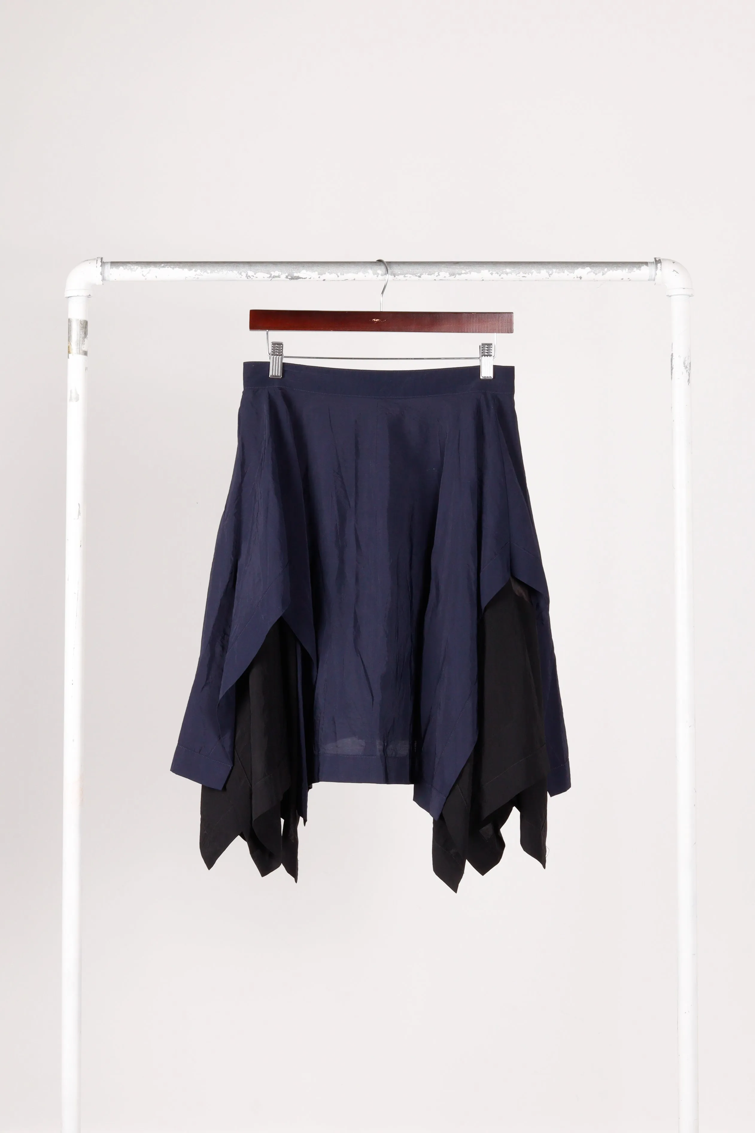 JW Anderson FW22 'Layered Asymetric' Midi Skirt Black Navy (2022)