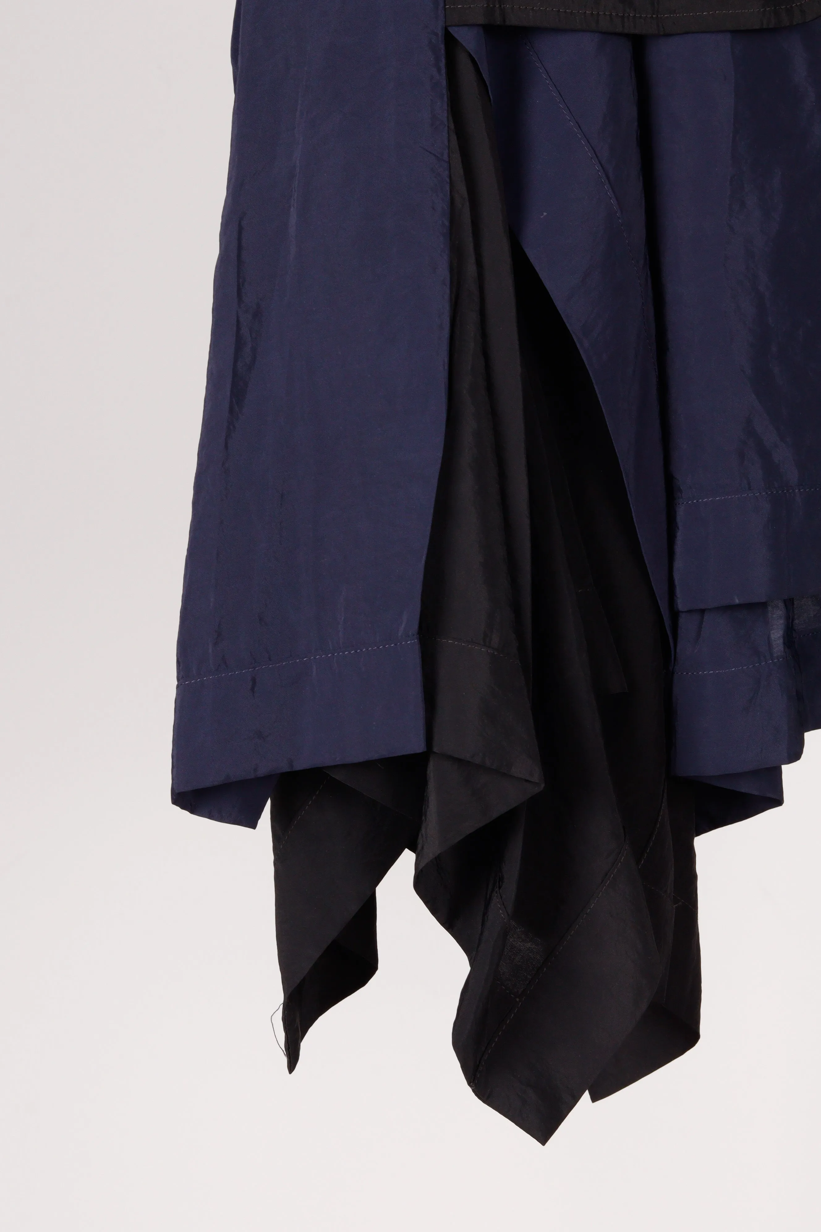 JW Anderson FW22 'Layered Asymetric' Midi Skirt Black Navy (2022)