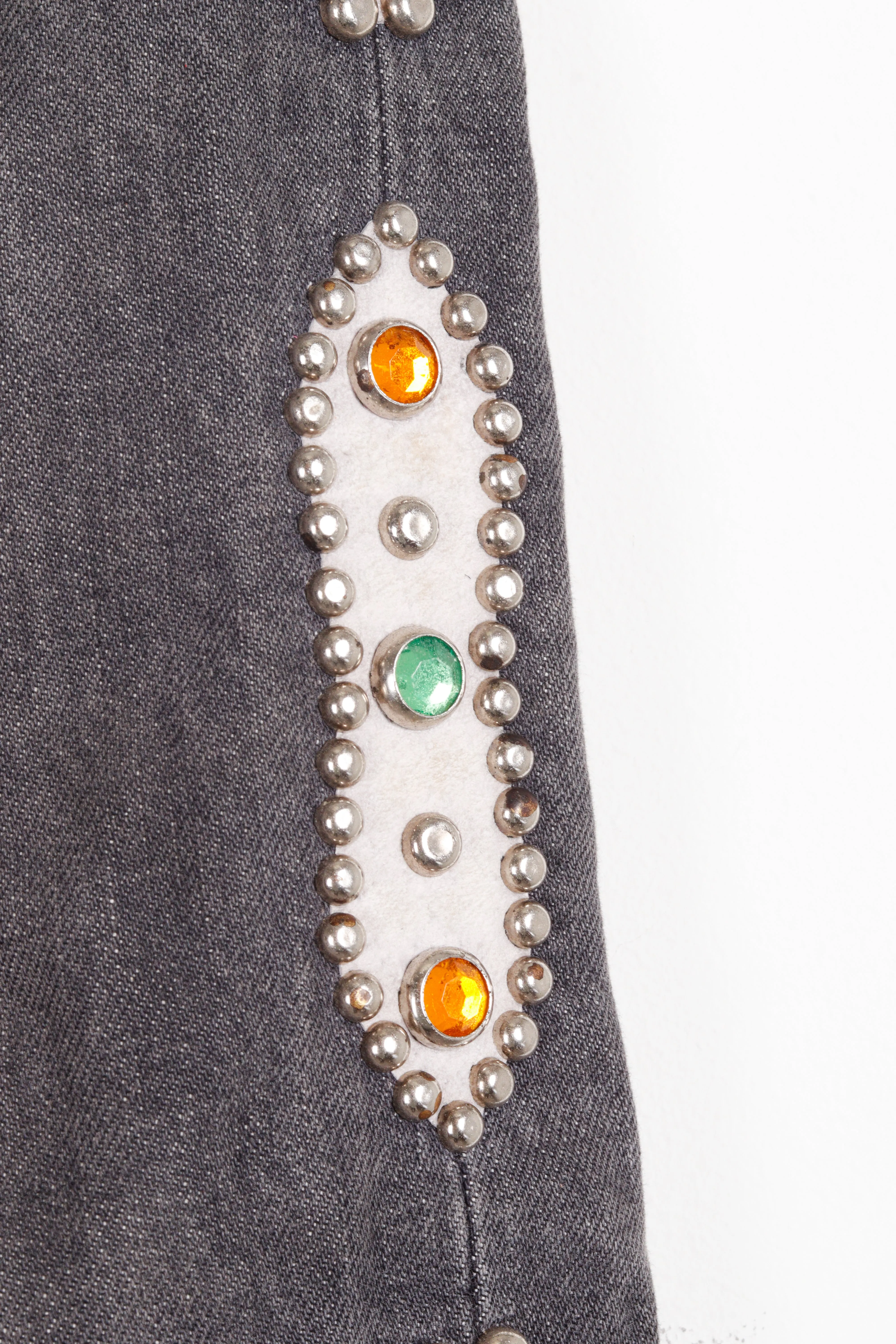 Kapital FW24 'Studded Gem Monkey Cisco' 5 Pocket Denim Jeans Black (2024)
