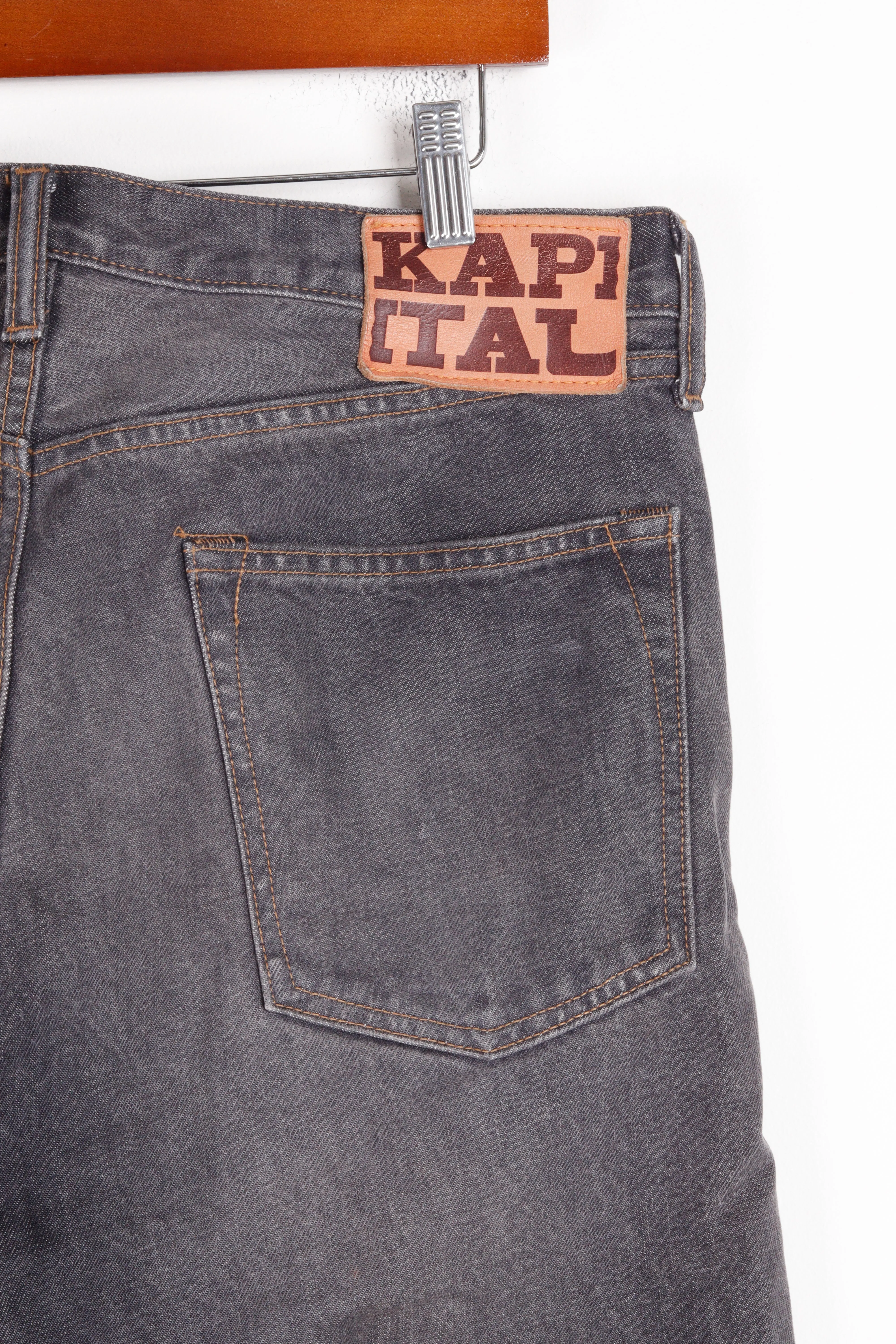 Kapital FW24 'Studded Gem Monkey Cisco' 5 Pocket Denim Jeans Black (2024)