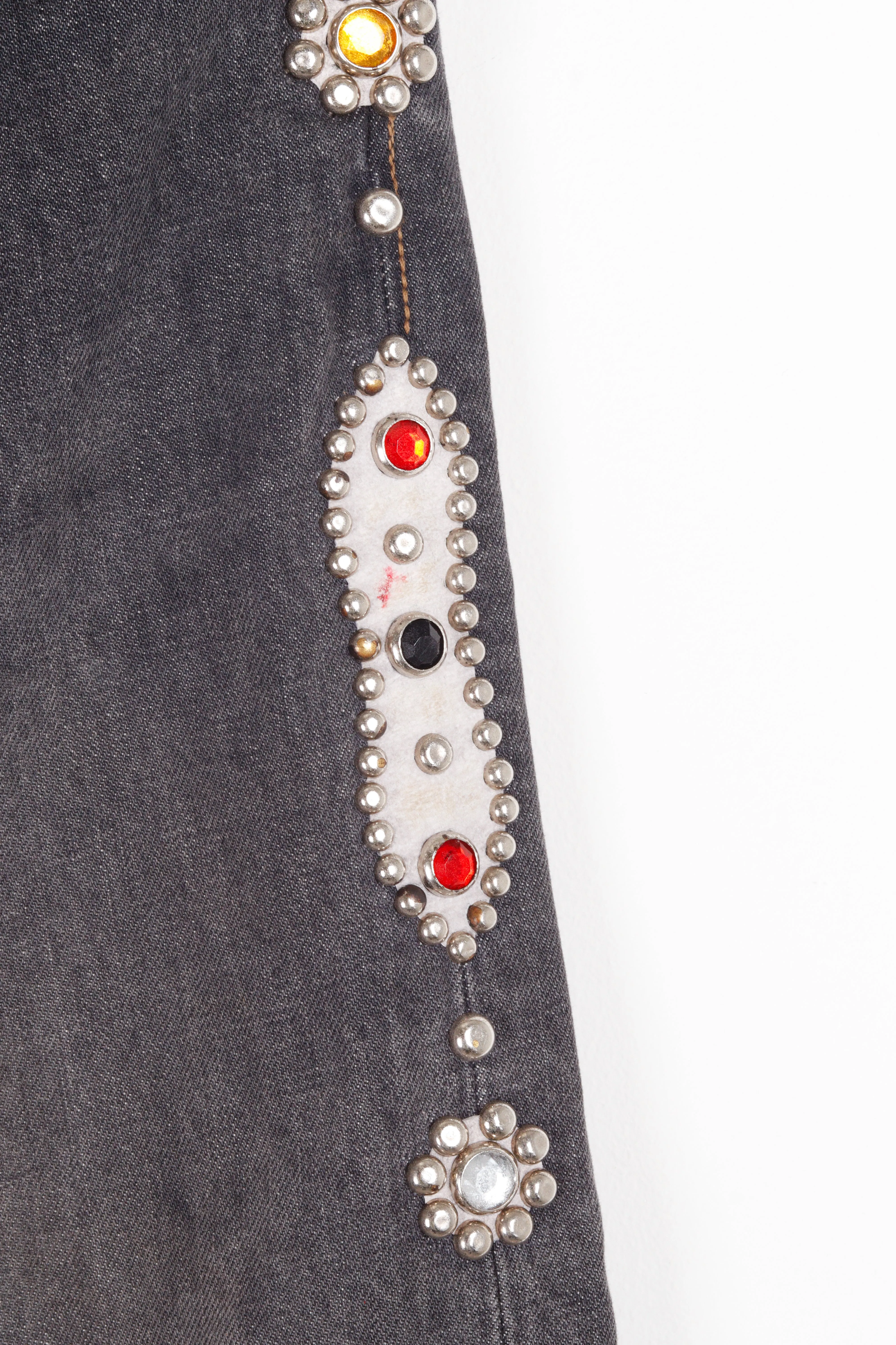 Kapital FW24 'Studded Gem Monkey Cisco' 5 Pocket Denim Jeans Black (2024)