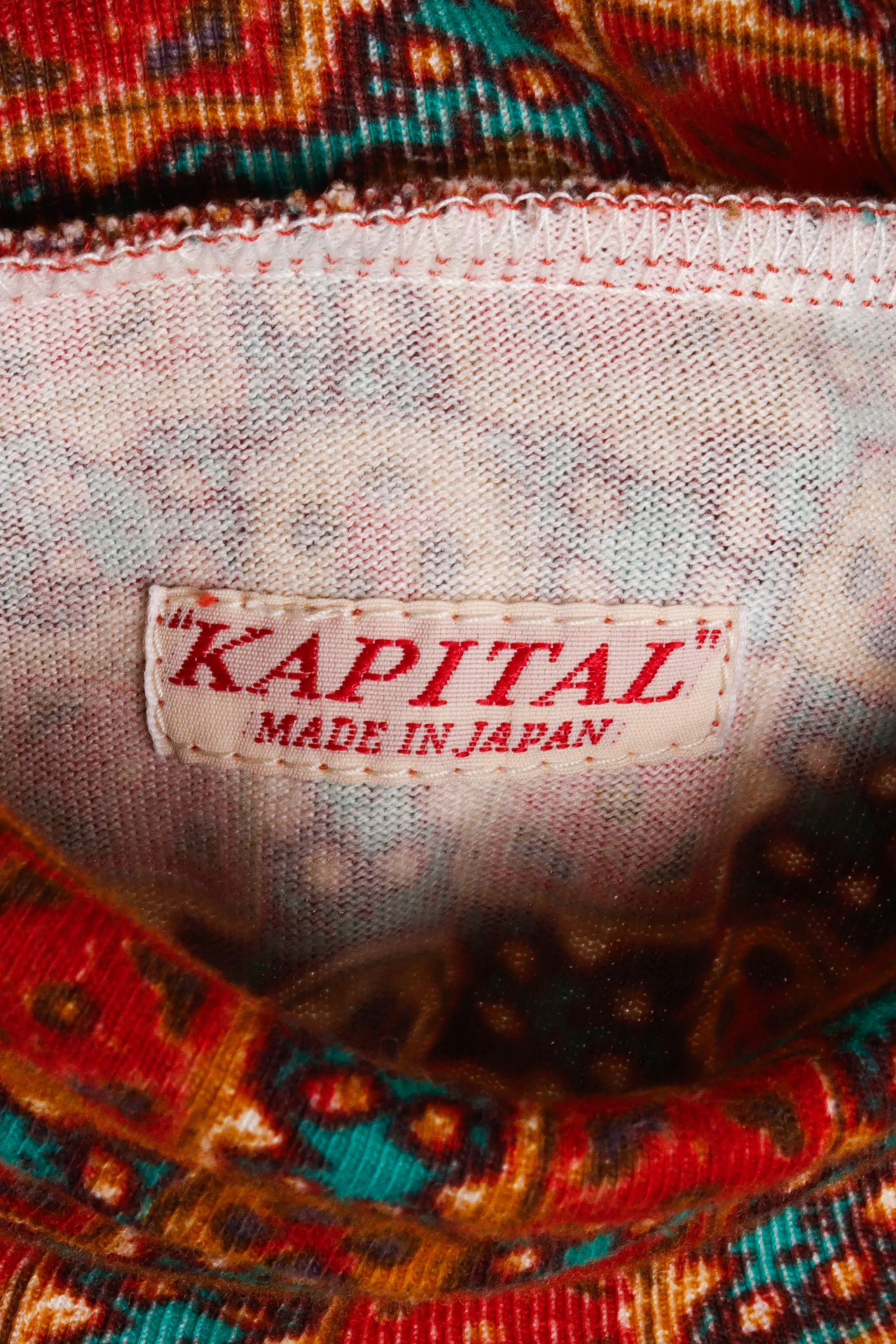 Kapital 'Portuguese Azulejo Print' Mock Neck L/S Top Red