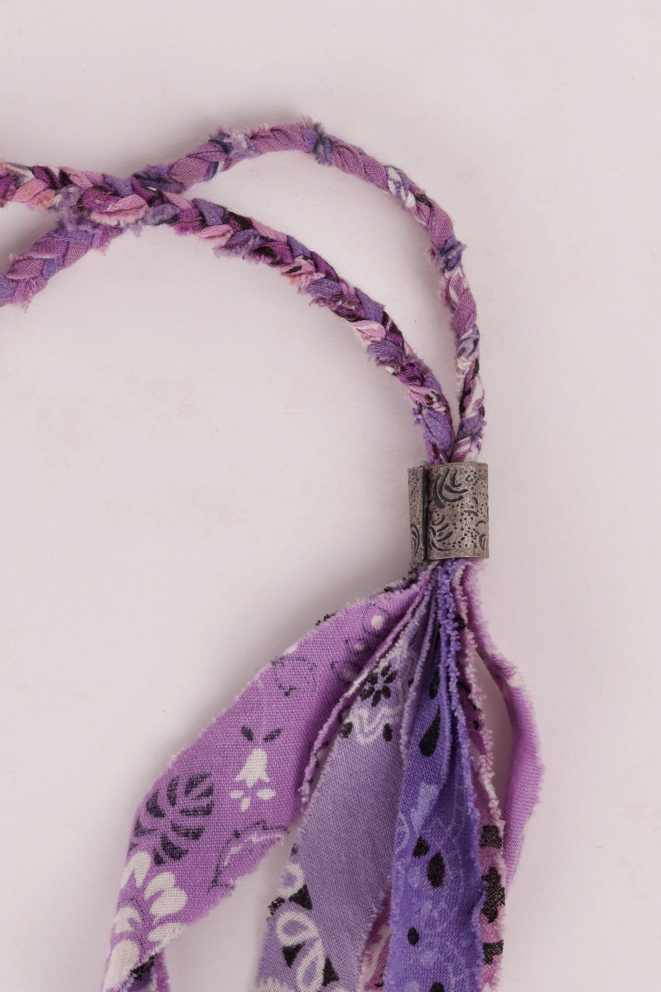 Kapital SS21 'Fringe Bandana Print' Gauze Necklace Purple (2021)