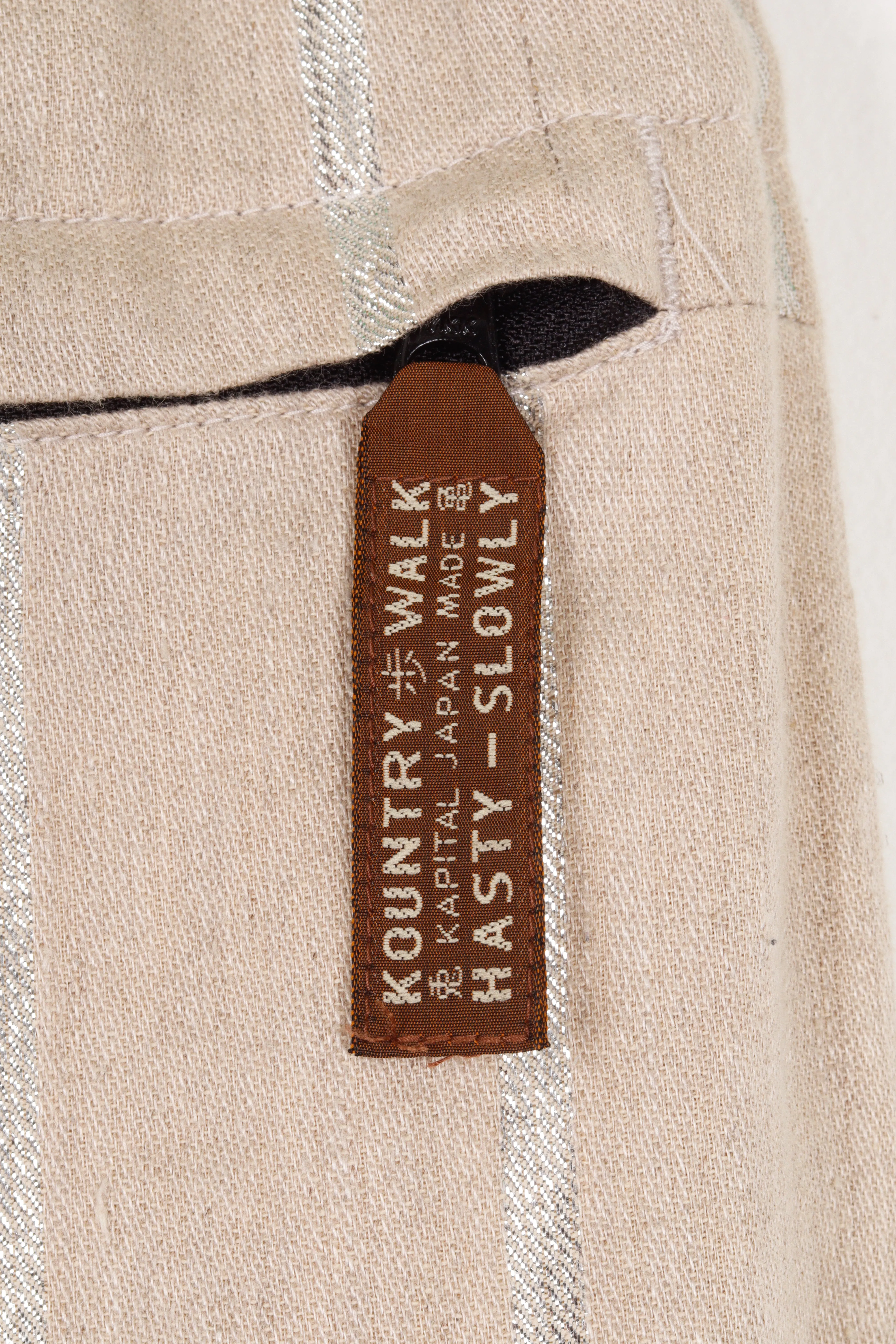 Kapital SS24 'Linen Glitter Phillies Stripe Rude Baggy' Pants Ecru (2024)