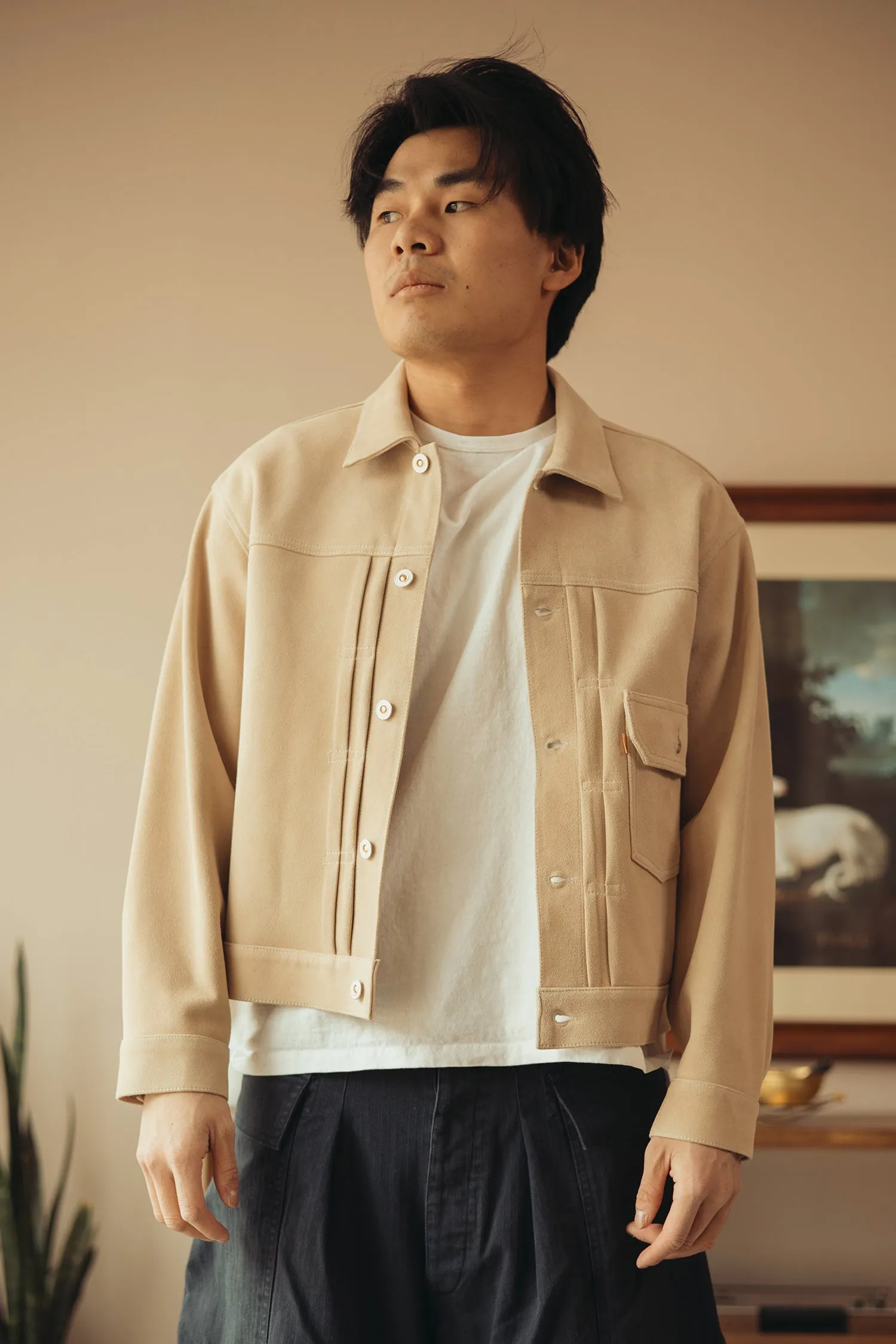 Lambsuede Jacket - Beige