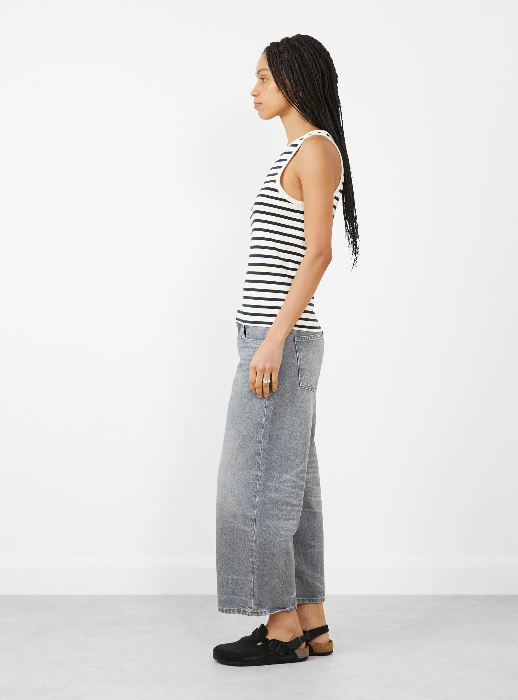 Loui Tank Top Dark Navy and White