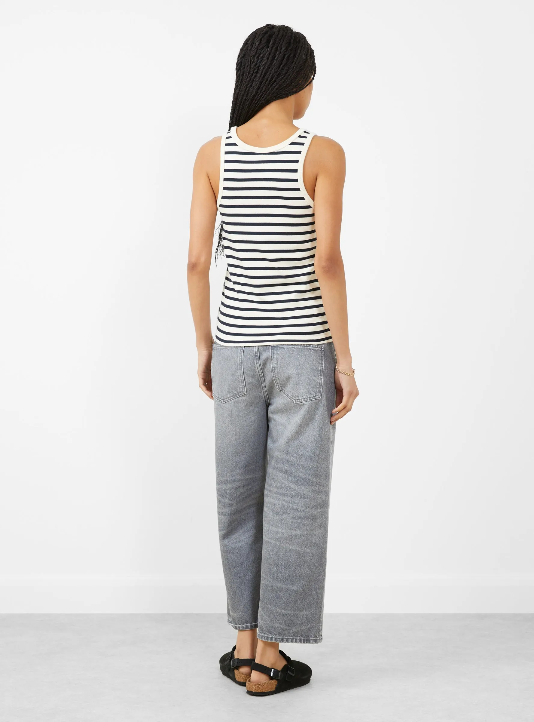 Loui Tank Top Dark Navy and White
