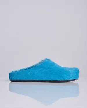 Marni Fussbett Sabot Shaded Long Hair Calf Blue Lilac