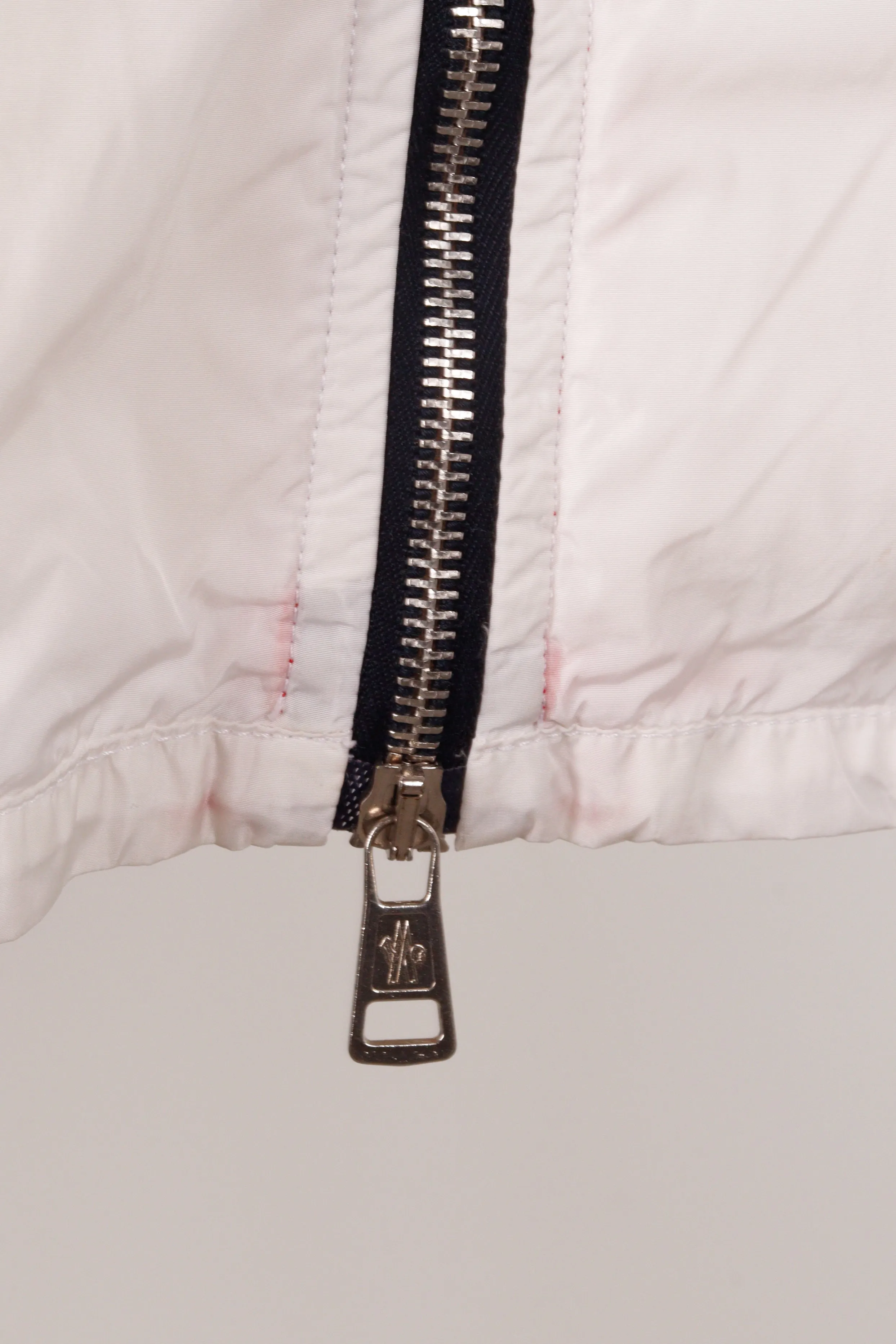 Moncler 'Big Logo' Moto Nylon Jacket White