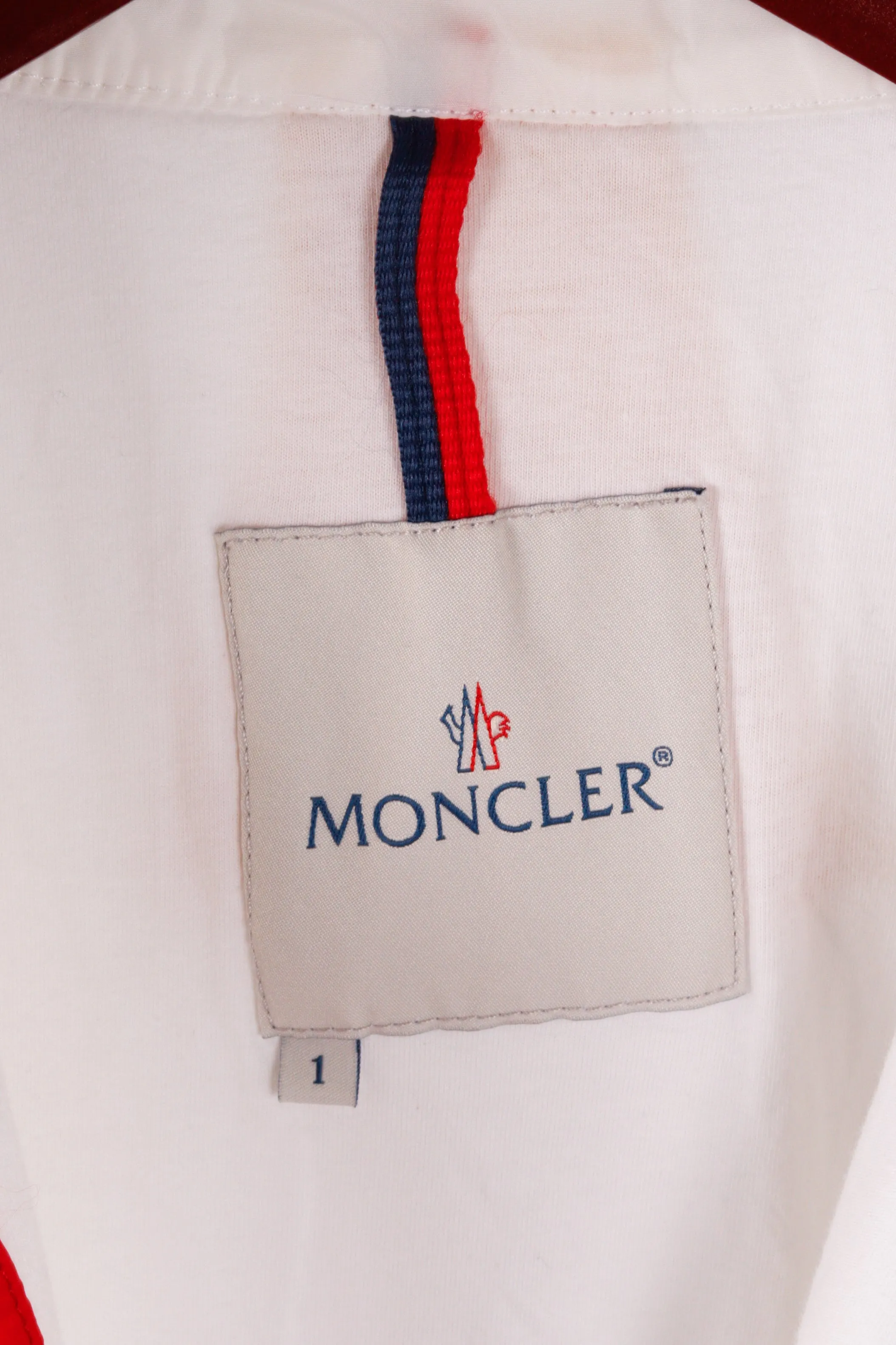 Moncler 'Big Logo' Moto Nylon Jacket White