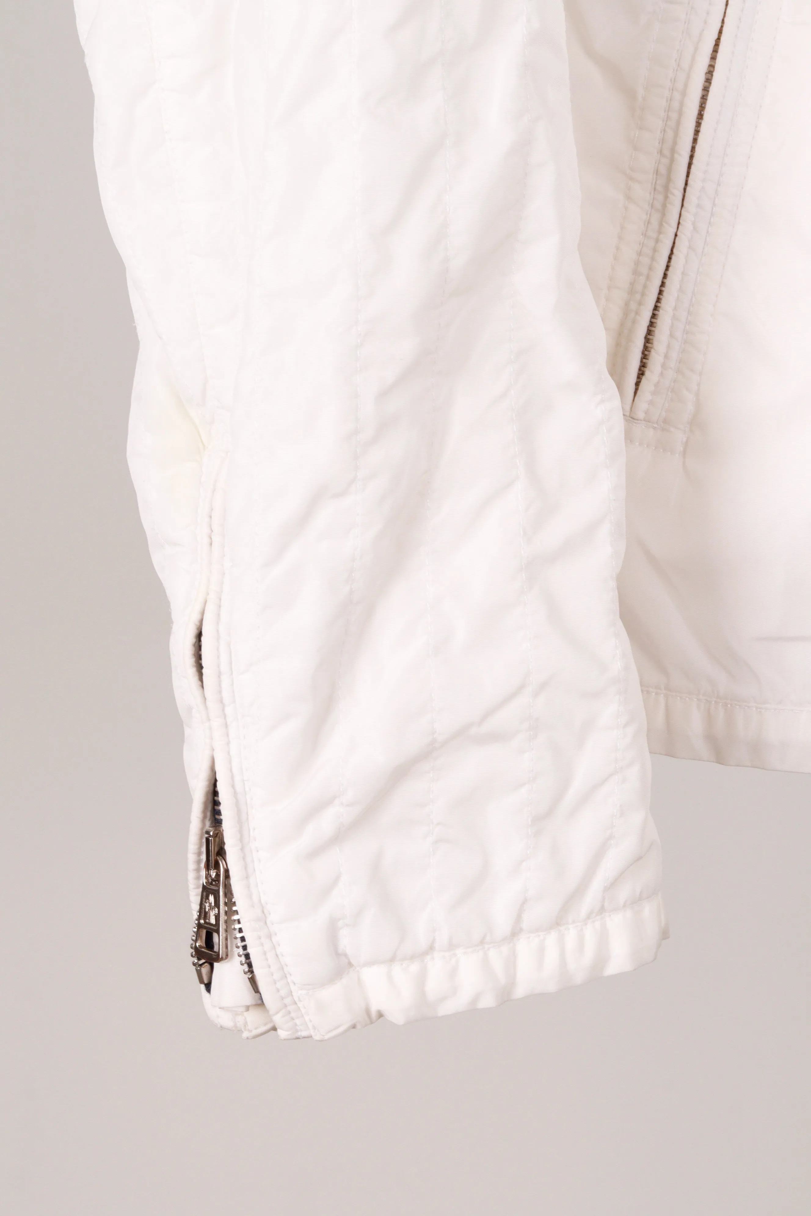 Moncler 'Big Logo' Moto Nylon Jacket White