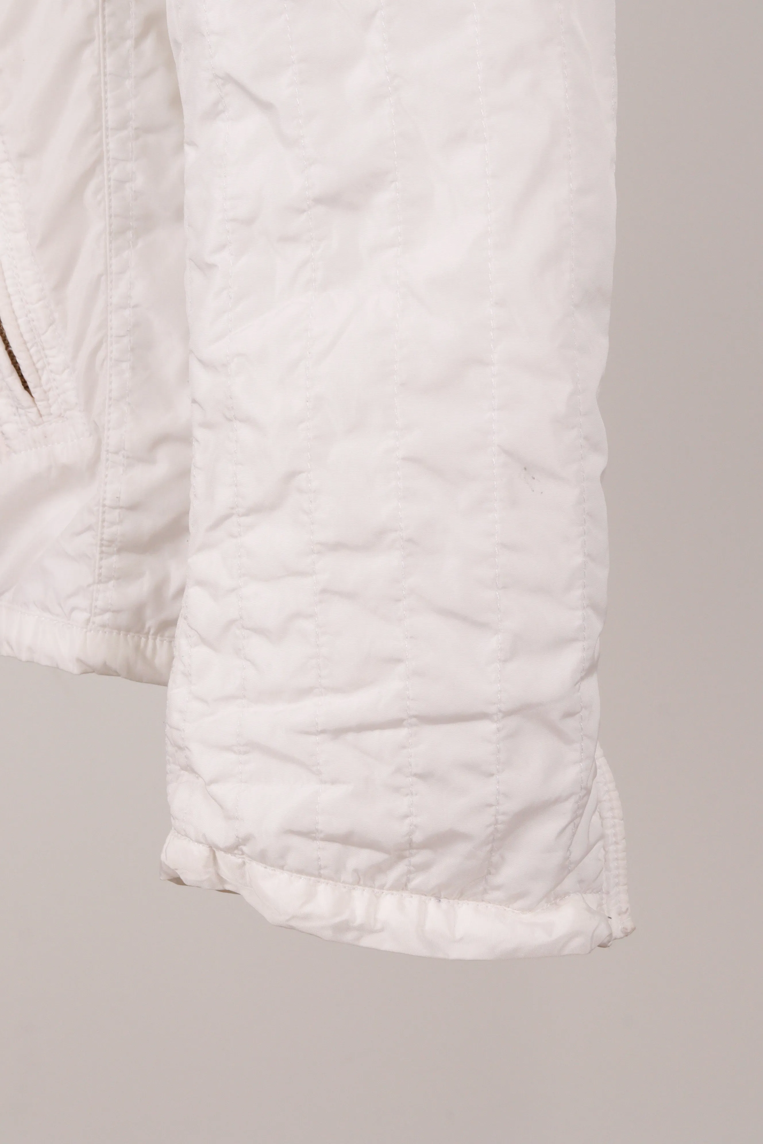Moncler 'Big Logo' Moto Nylon Jacket White