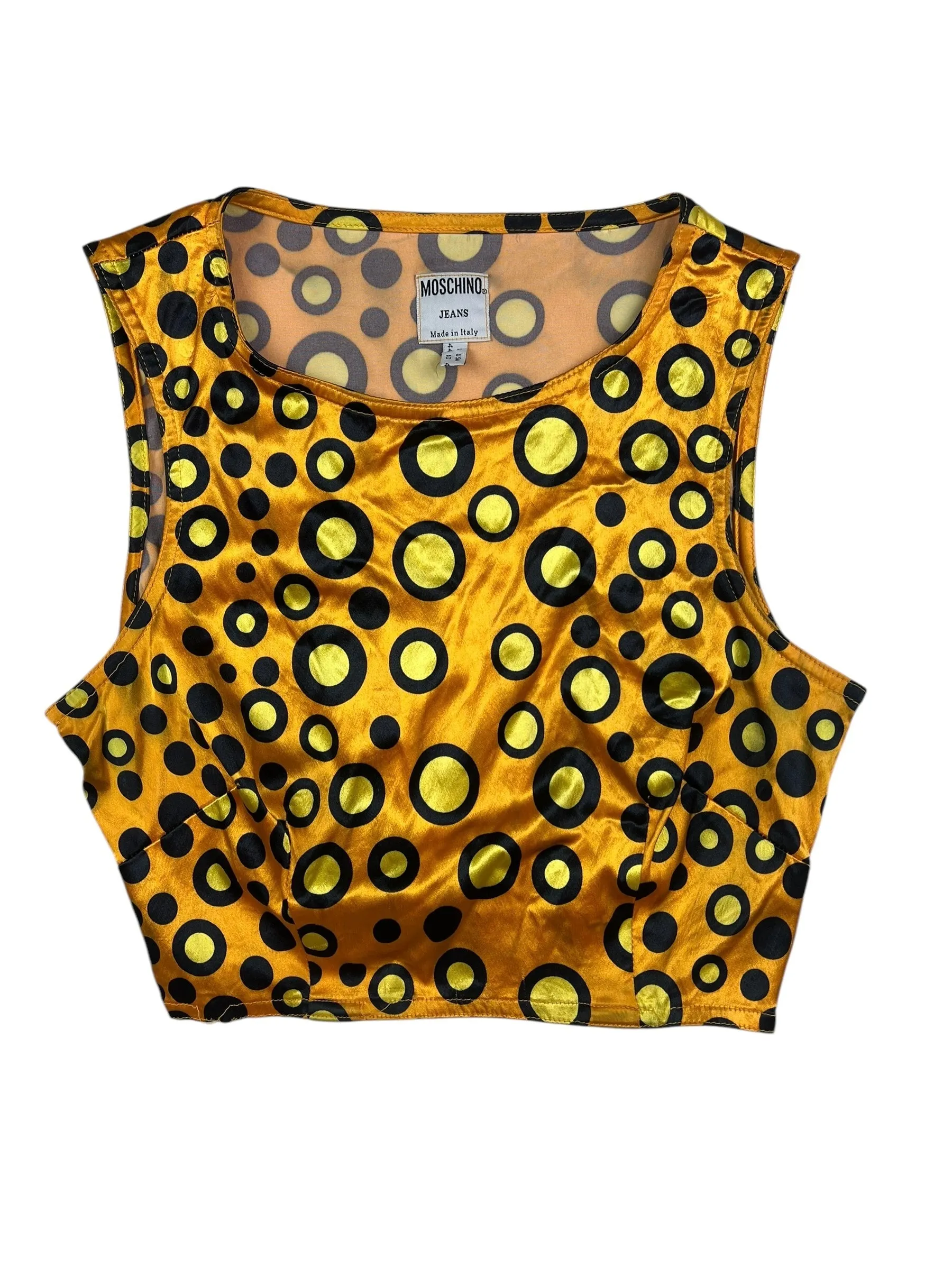Moschino c.1996 satiny spot crop top