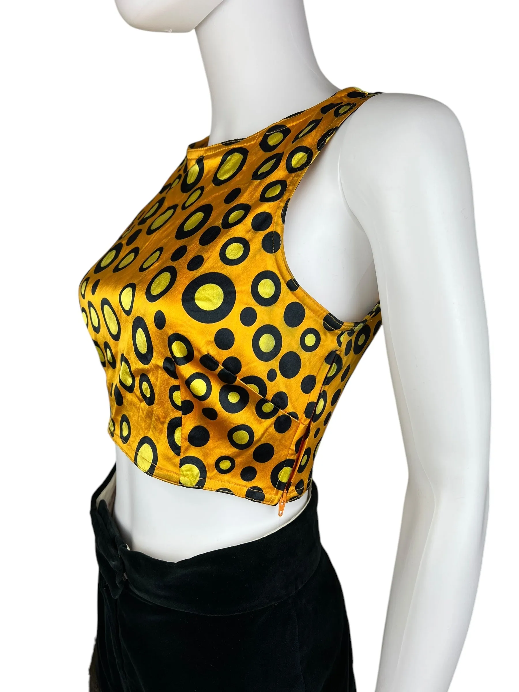 Moschino c.1996 satiny spot crop top