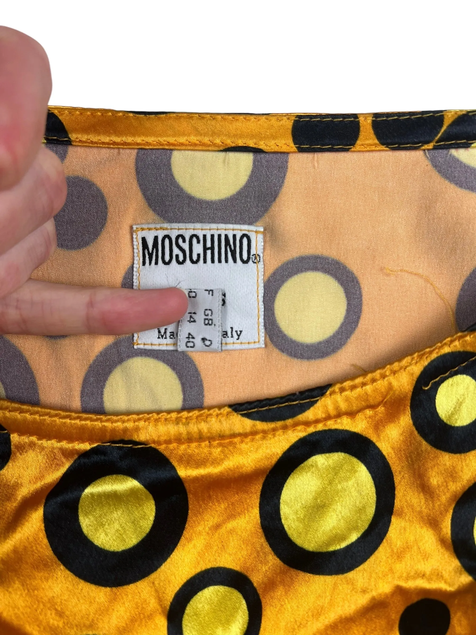 Moschino c.1996 satiny spot crop top