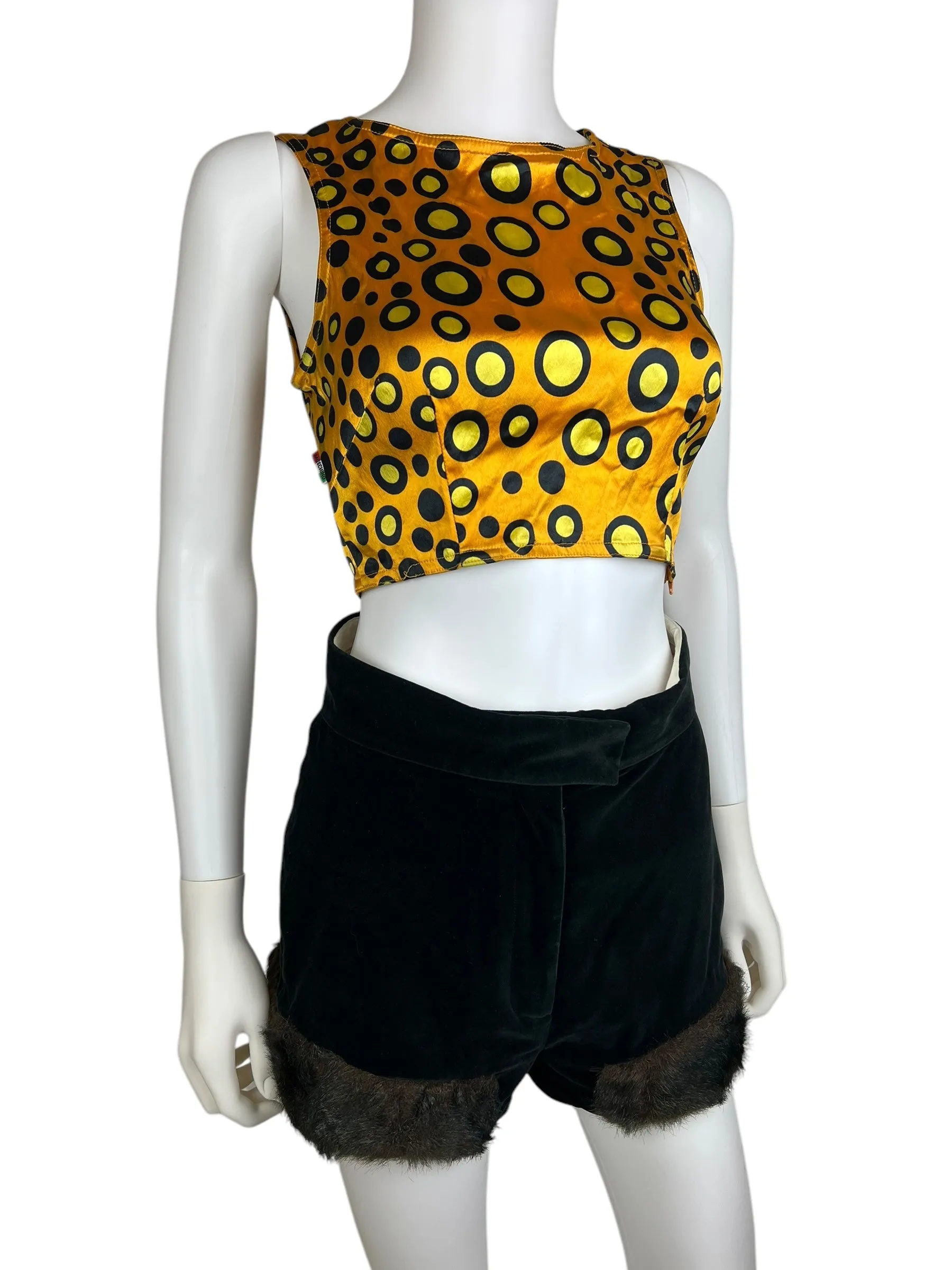 Moschino c.1996 satiny spot crop top