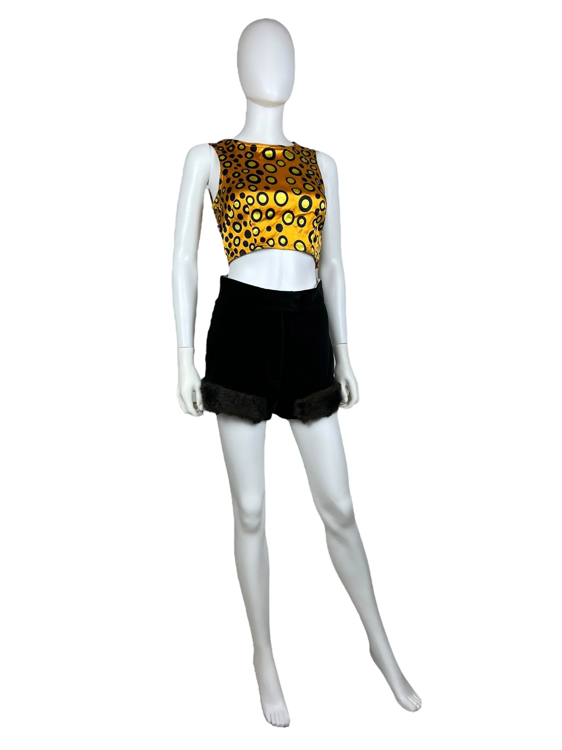 Moschino c.1996 satiny spot crop top