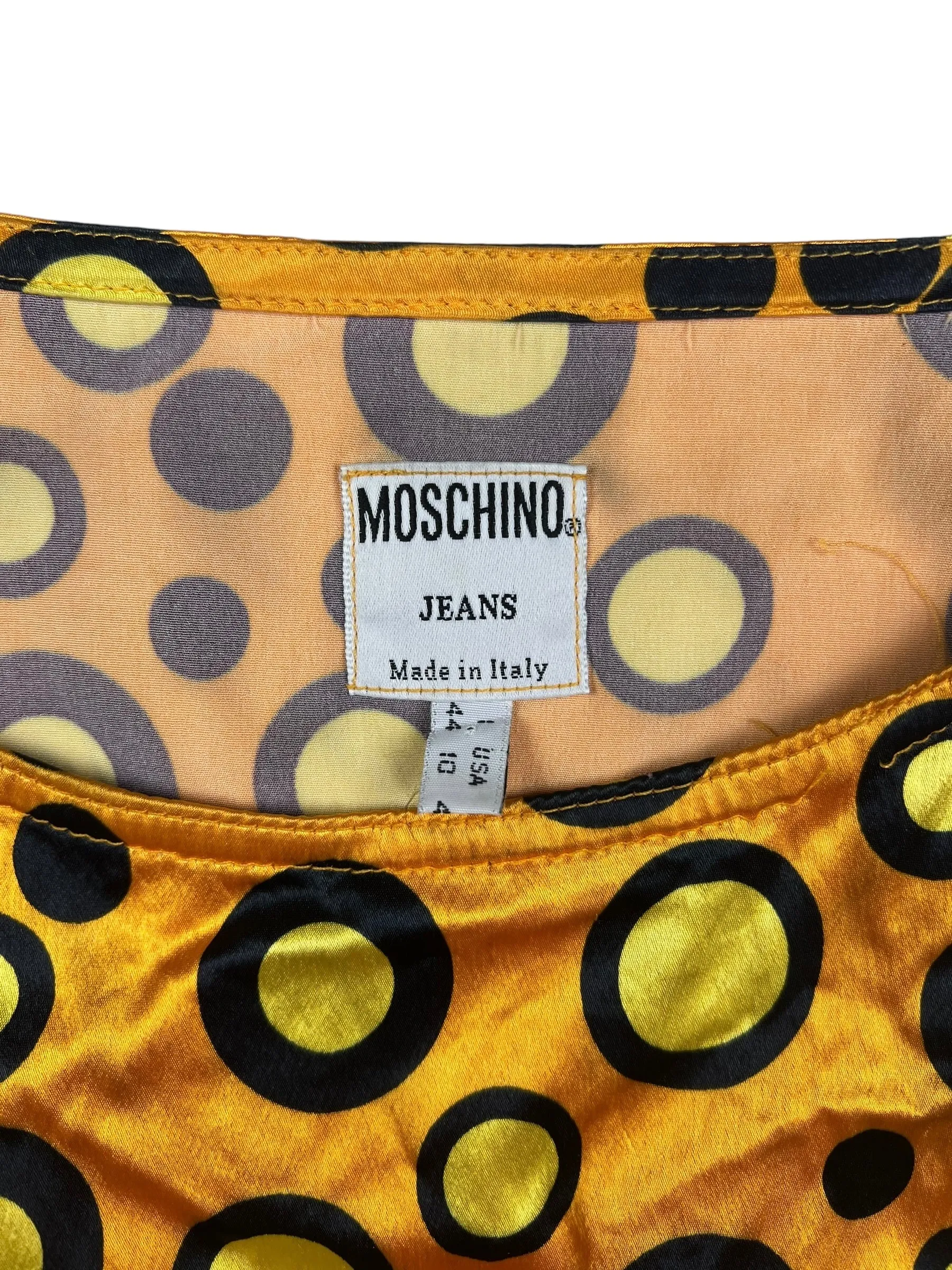 Moschino c.1996 satiny spot crop top