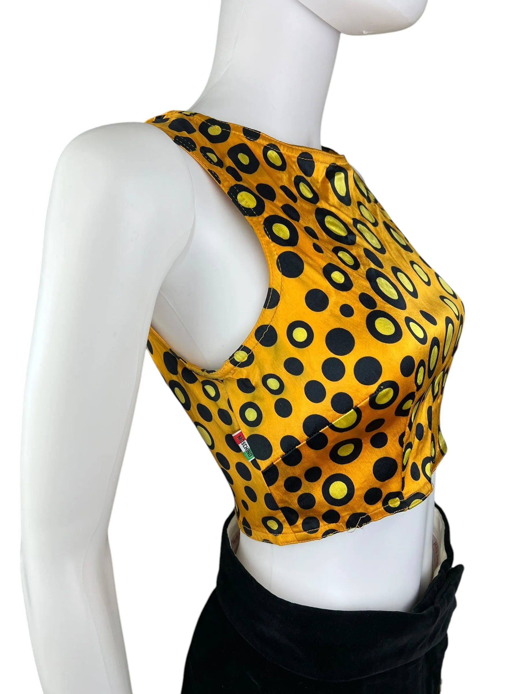 Moschino c.1996 satiny spot crop top