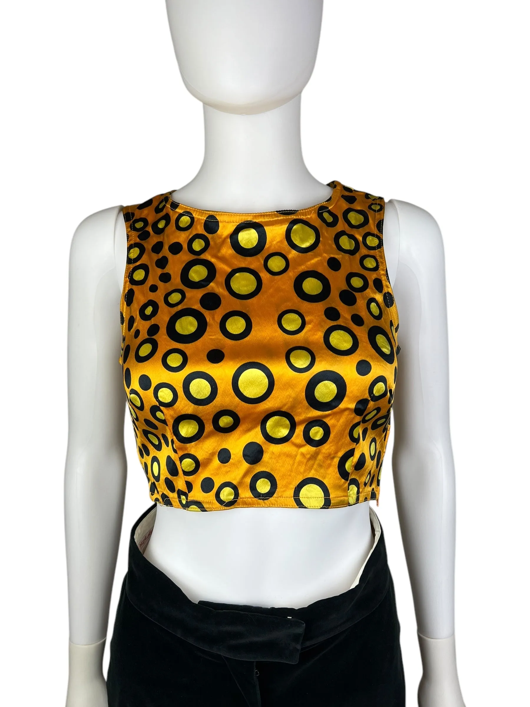 Moschino c.1996 satiny spot crop top