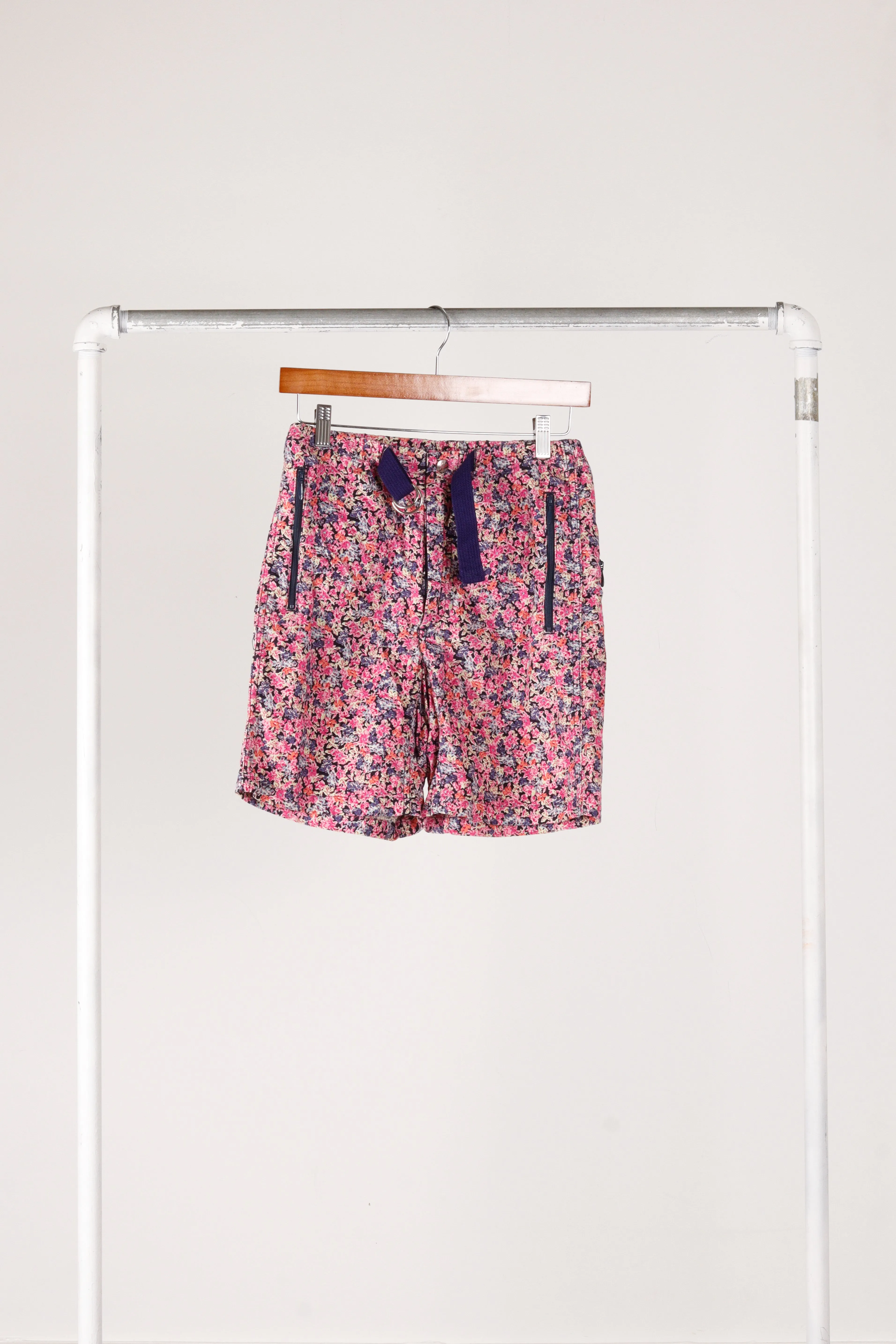 Needles 'Floral Print Belted Corduroy' Shorts